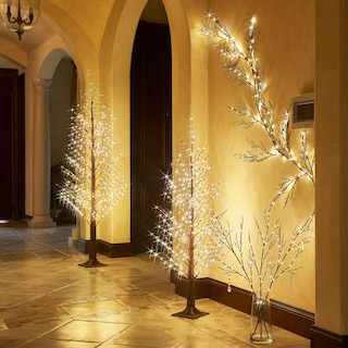 Foto 5 | Alpine Tree Hairui Iluminado En Color Marrón, 4 Pies Con Luces Blancas Cálidas De 450 L - Venta Internacional.
