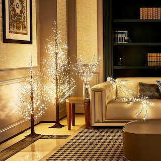 Foto 6 | Alpine Tree Hairui Iluminado En Color Marrón, 4 Pies Con Luces Blancas Cálidas De 450 L - Venta Internacional.