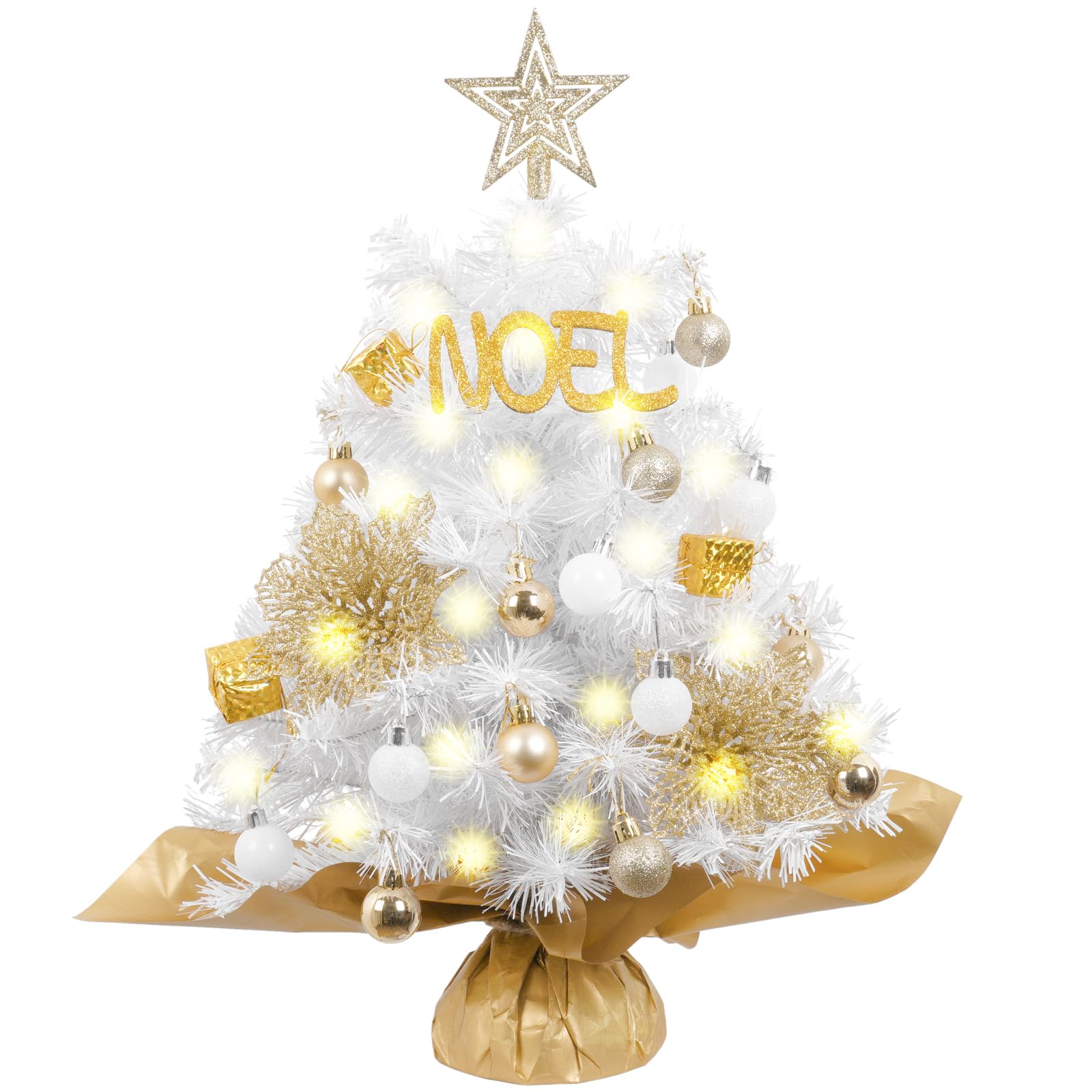 Foto 2 pulgar | Árbol De Navidad Xmasexp Mini Blanco Con Luz De Pvc De 50 Cm - Venta Internacional.