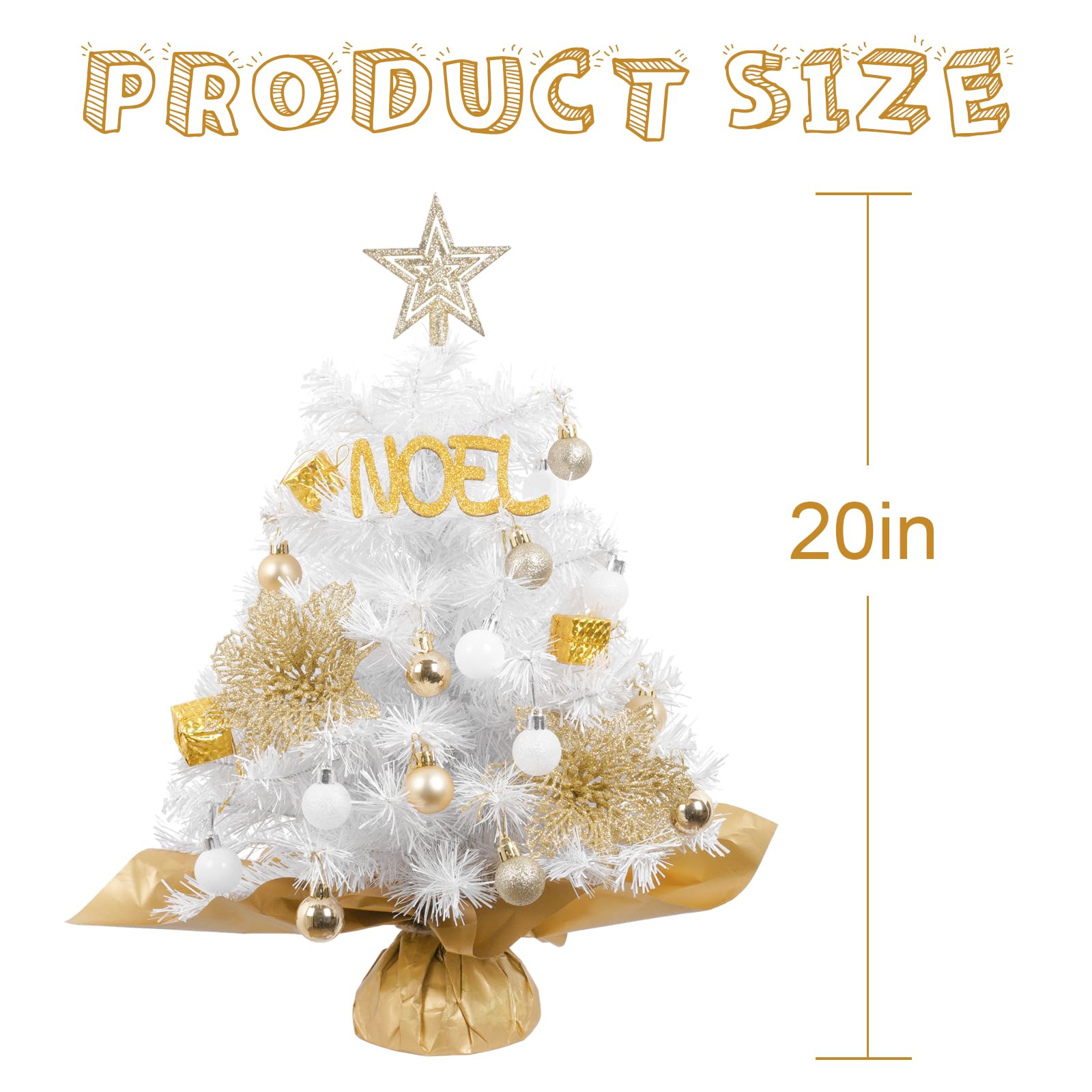 Foto 3 pulgar | Árbol De Navidad Xmasexp Mini Blanco Con Luz De Pvc De 50 Cm - Venta Internacional.