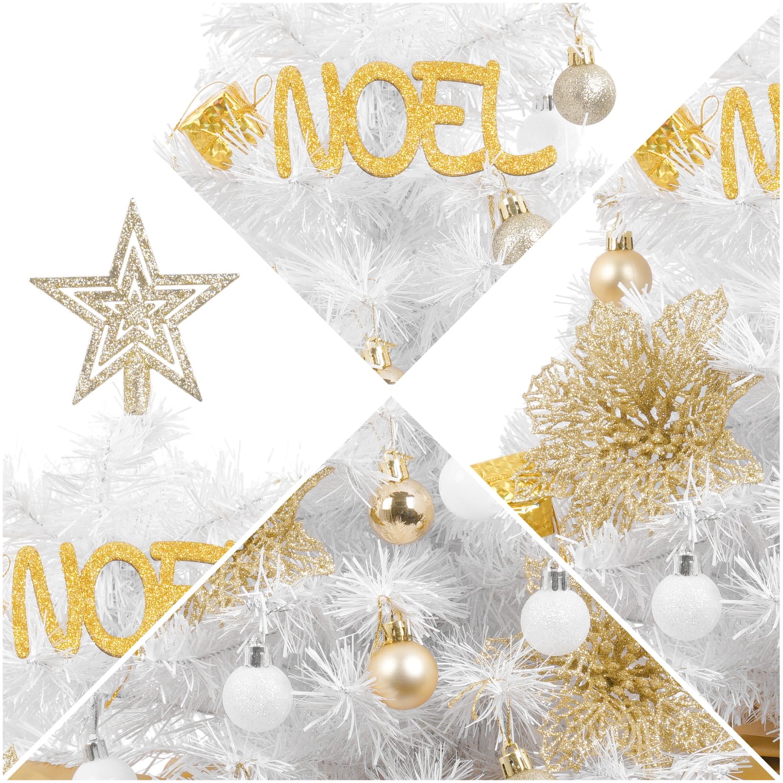 Foto 4 pulgar | Árbol De Navidad Xmasexp Mini Blanco Con Luz De Pvc De 50 Cm - Venta Internacional.