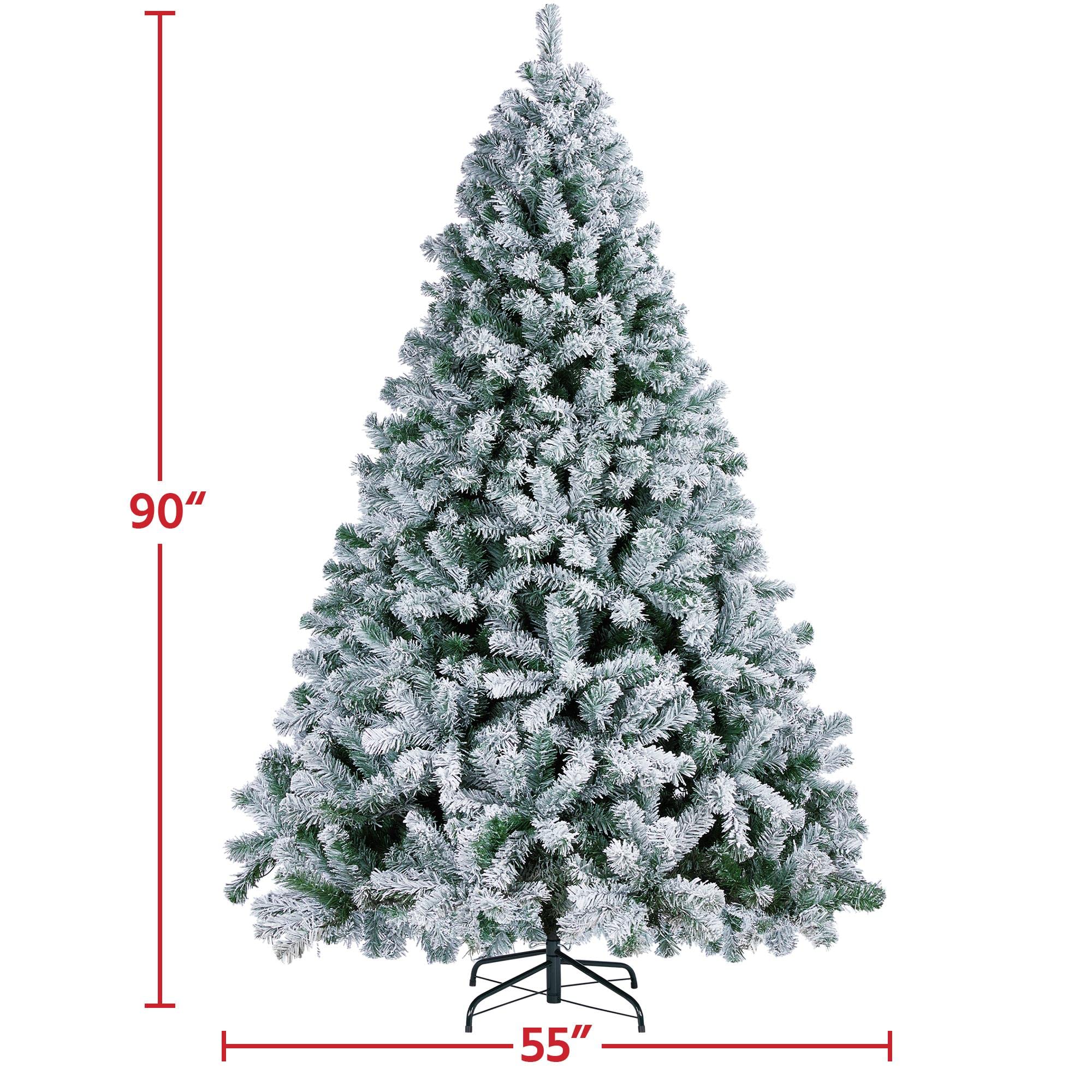 Foto 7 pulgar | Árbol De Navidad Yaheetech De 2,3 M, Preiluminado, Con Luces, Flocado - Venta Internacional.