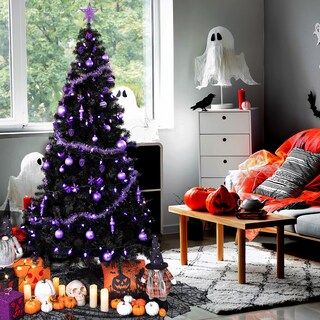 Foto 2 | Árbol De Navidad Sunnyglade Negro Artificial De 6 Pies Con 1000 Puntas - Venta Internacional.