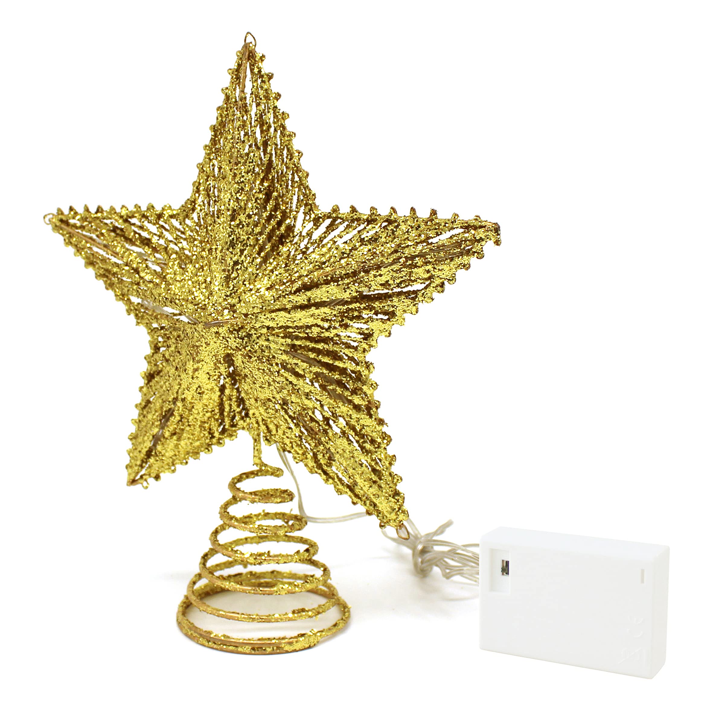 Foto 2 pulgar | Árbol De Navidad Con Forma De Estrella Cvhomedeco, Dorado Con Purpurina 3d Y Led - Venta Internacional.