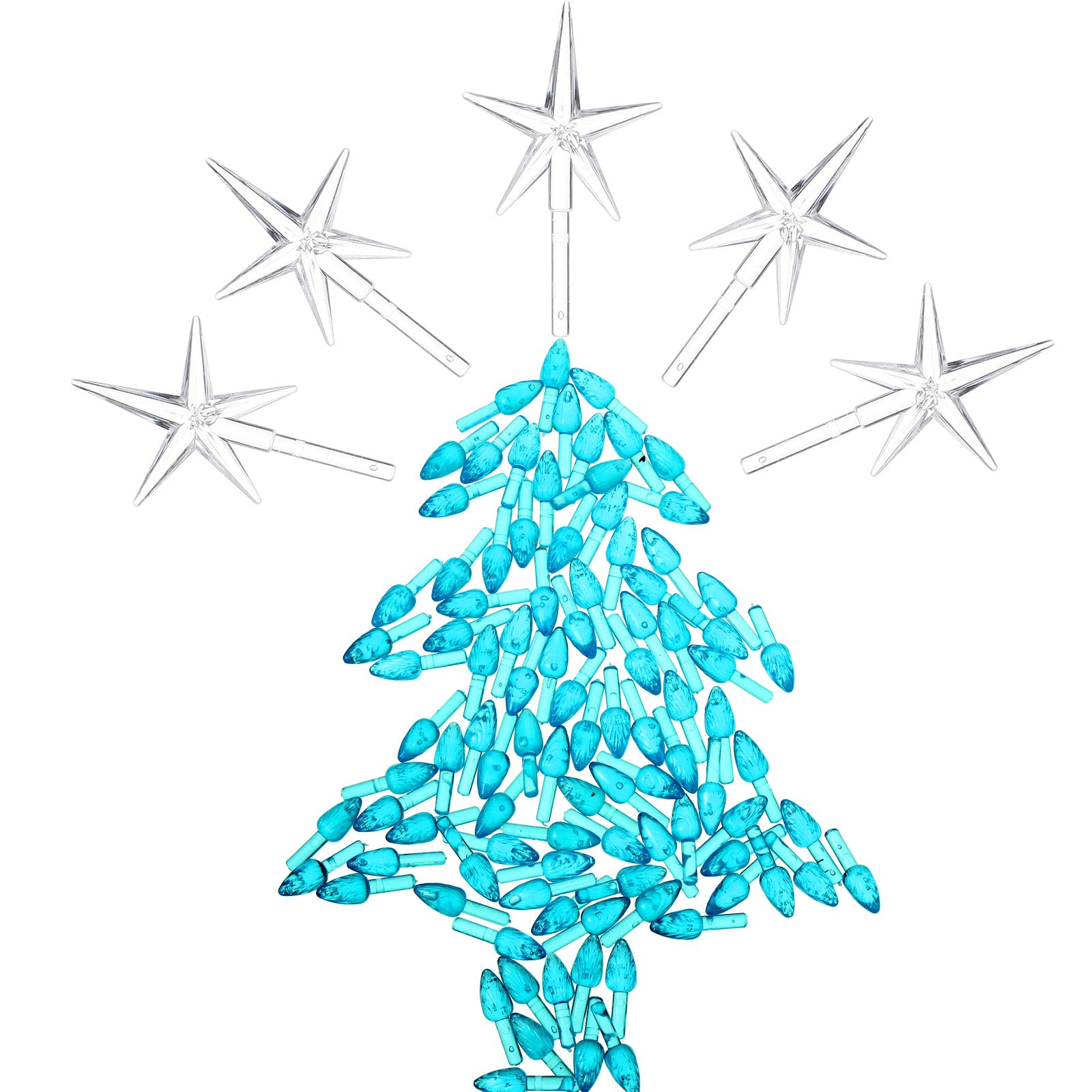 Foto 1 | Bombillas Para Árbol De Navidad Boao, 100 De Plástico, Con 5 Estrellas, Color Azul, 4,7 Mm - Venta Internacional.