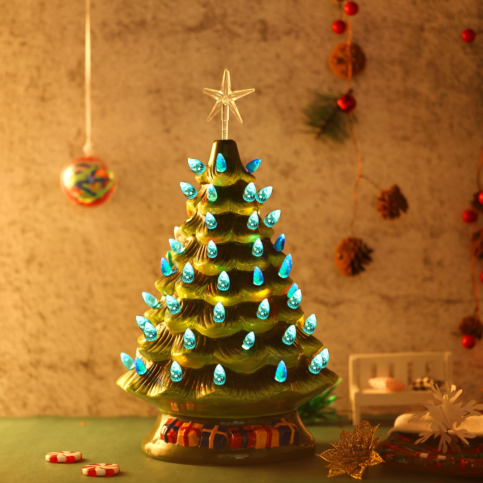 Foto 5 | Bombillas Para Árbol De Navidad Boao, 100 De Plástico, Con 5 Estrellas, Color Azul, 4,7 Mm - Venta Internacional.