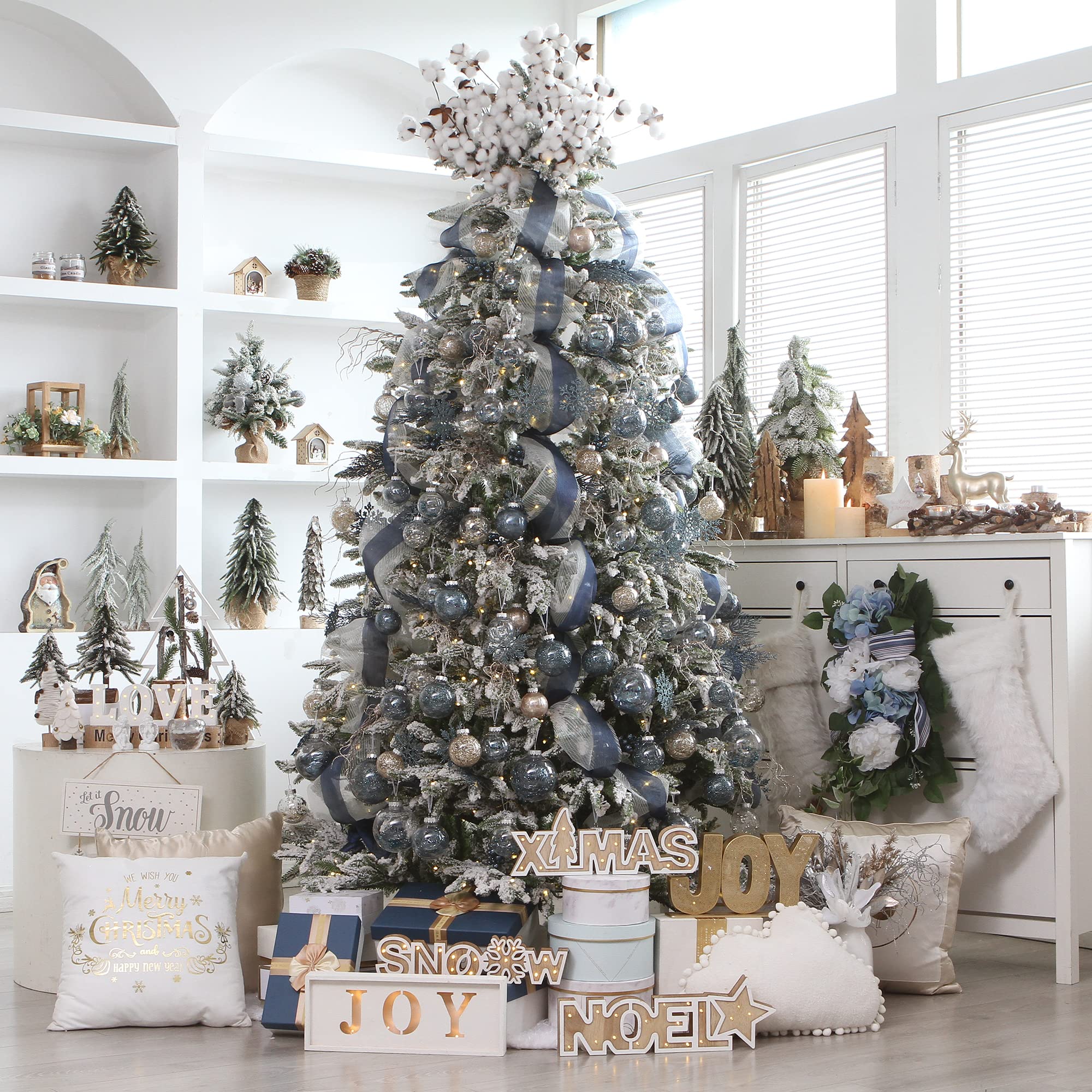 Foto 5 pulgar | Adornos Para Árbol De Navidad Sea Team, Ramita De Pino Con Purpurina, 14 Cm - Venta Internacional.