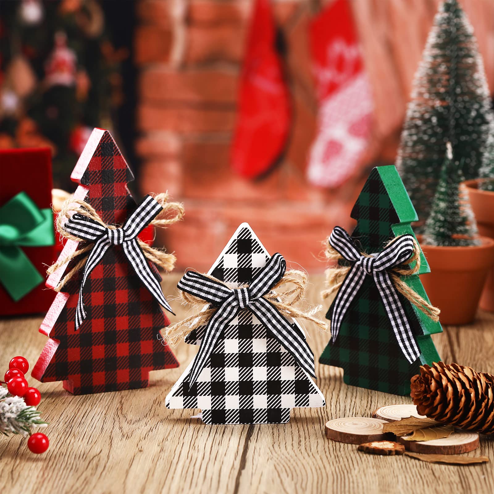 Foto 5 pulgar | Decoración Navideña, Mesa De Madera Yookeer, Árbol De Navidad, X3 - Venta Internacional.