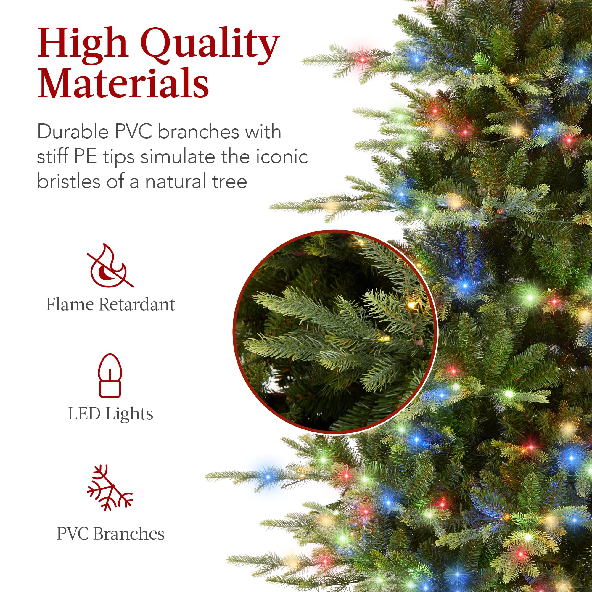 Foto 3 | Árbol De Navidad Best Choice Products Aspen De 7.5 Pies Con 2.136 Puntas - Venta Internacional.