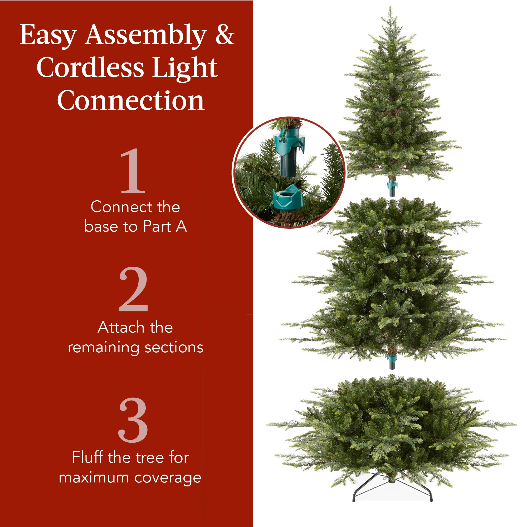 Foto 4 | Árbol De Navidad Best Choice Products Aspen De 7.5 Pies Con 2.136 Puntas - Venta Internacional.