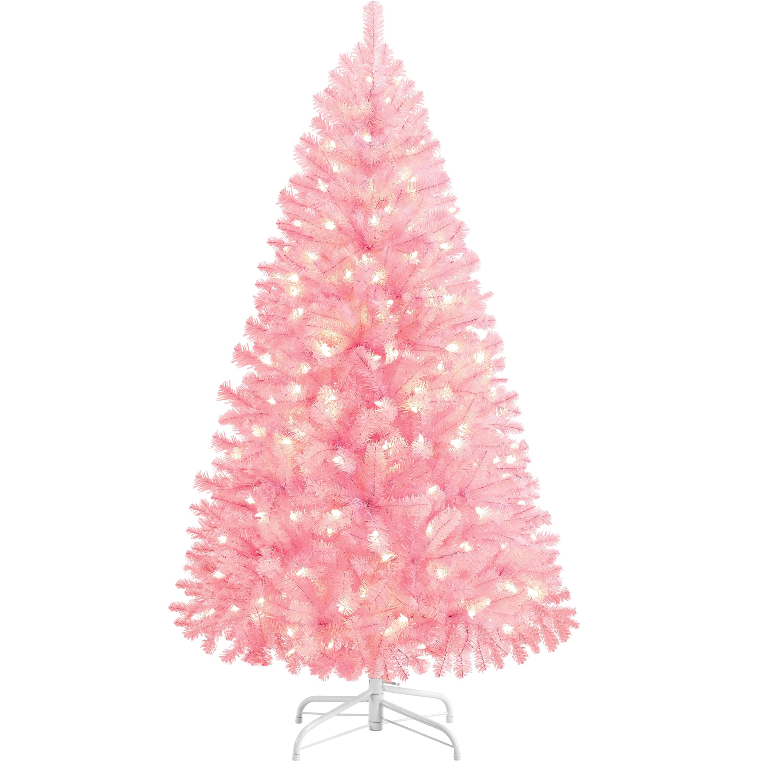 Foto 1 | Árbol De Navidad Yaheetech, Abeto Preiluminado De 4,5 Pies Con 150 Luces - Venta Internacional.