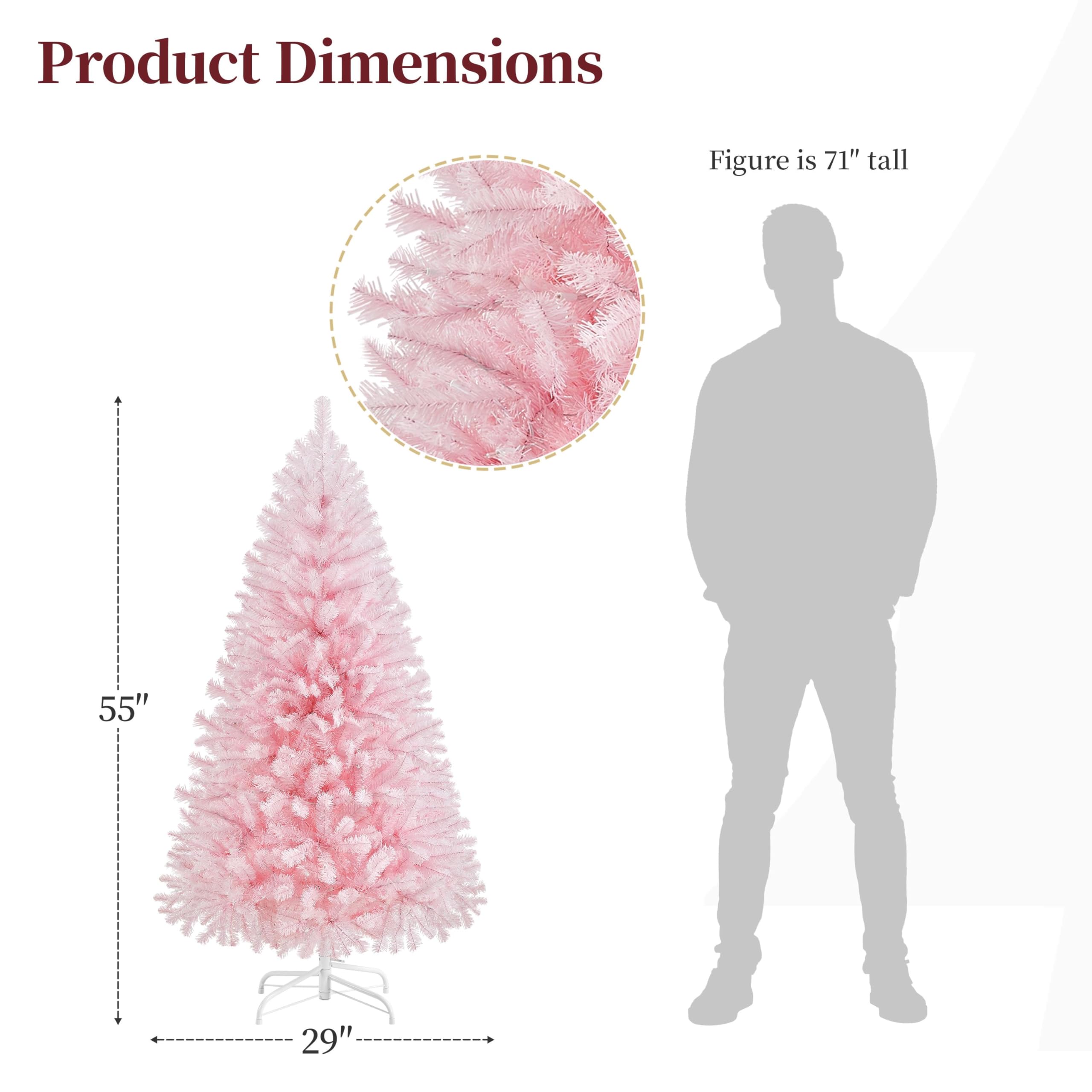 Foto 3 | Árbol De Navidad Yaheetech, Abeto Preiluminado De 4,5 Pies Con 150 Luces - Venta Internacional.