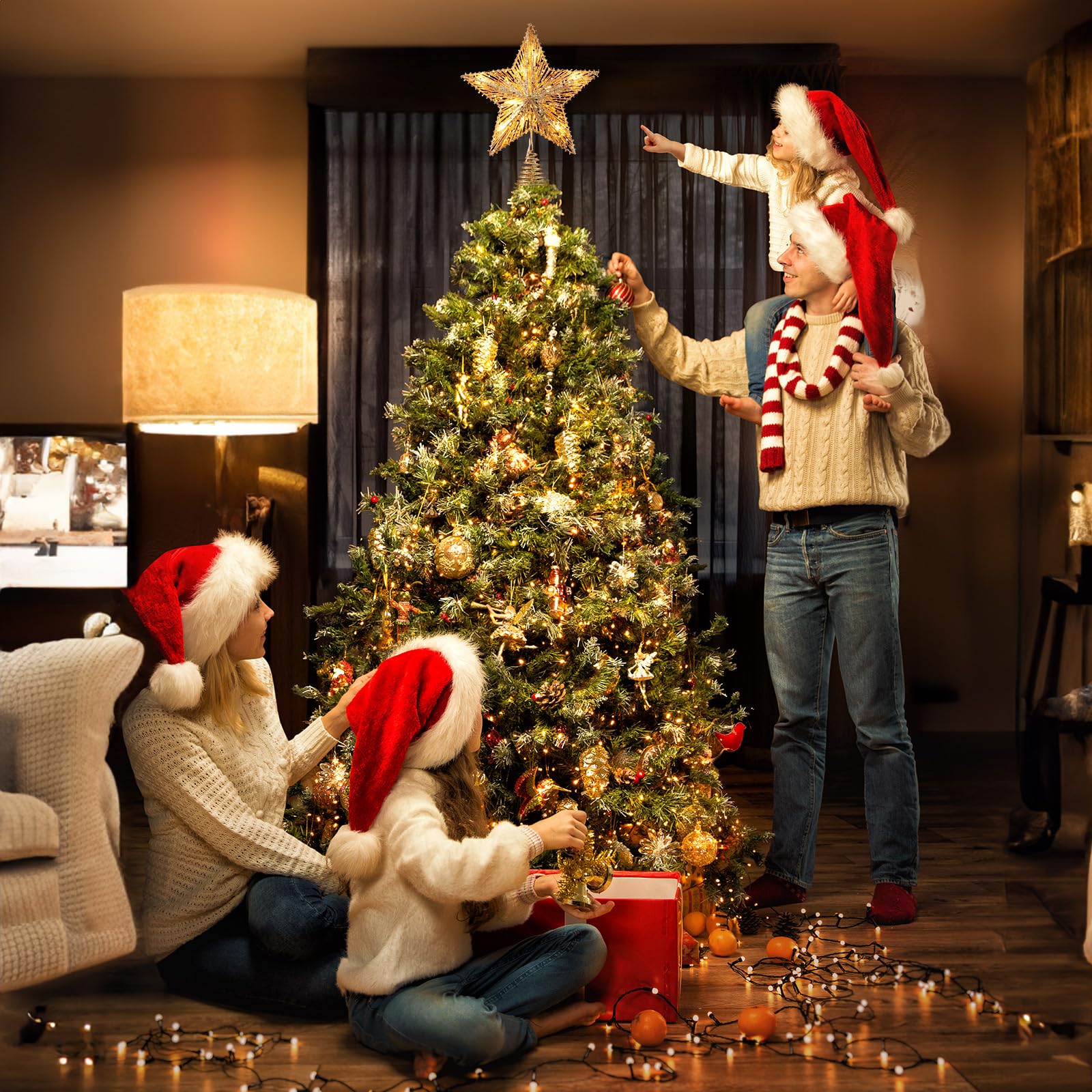 Foto 3 pulgar | Decoración Con Forma De Estrella De Navidad Brightown, 11 Pulgadas, Con 10 Bombillas - Venta Internacional.