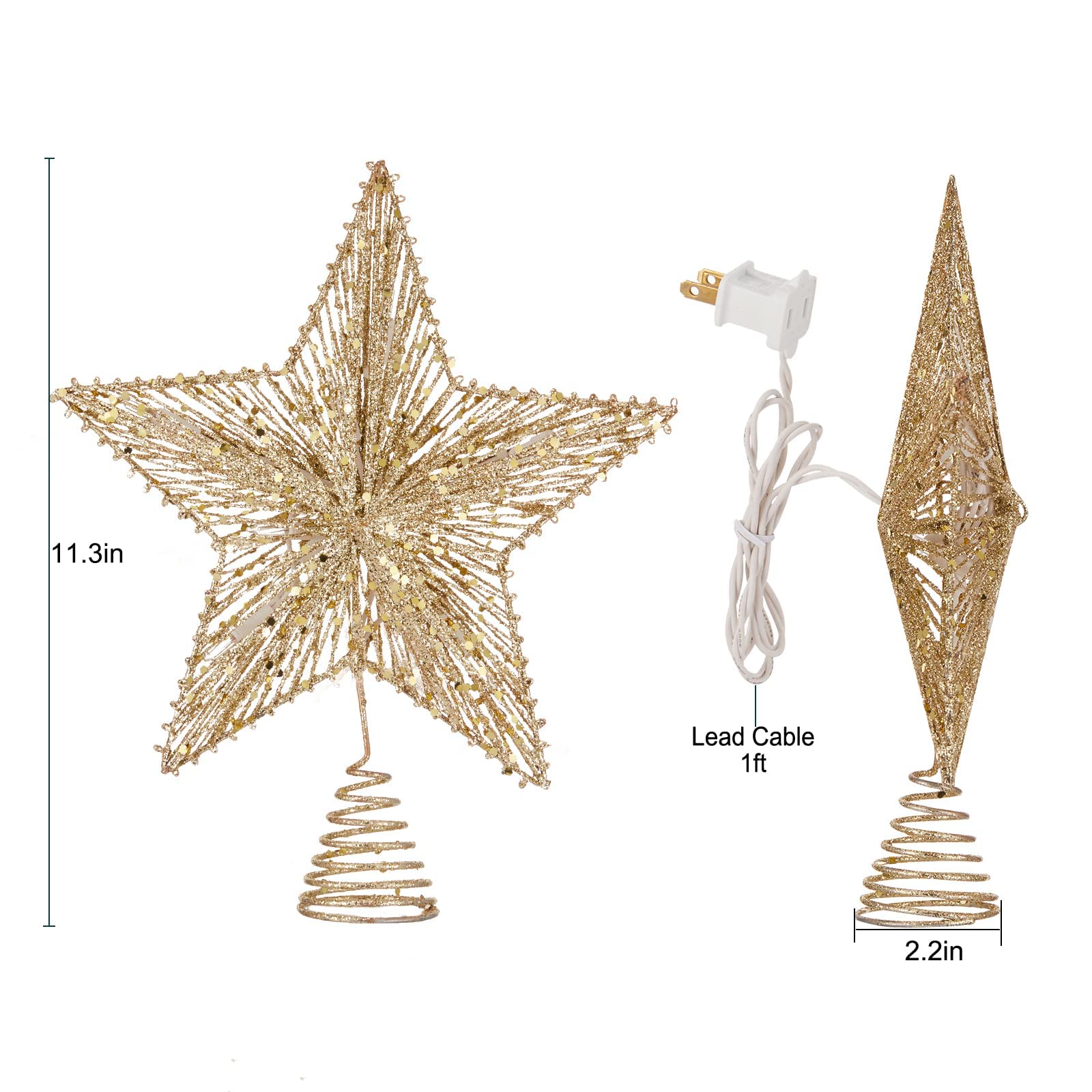 Foto 8 pulgar | Decoración Con Forma De Estrella De Navidad Brightown, 11 Pulgadas, Con 10 Bombillas - Venta Internacional.