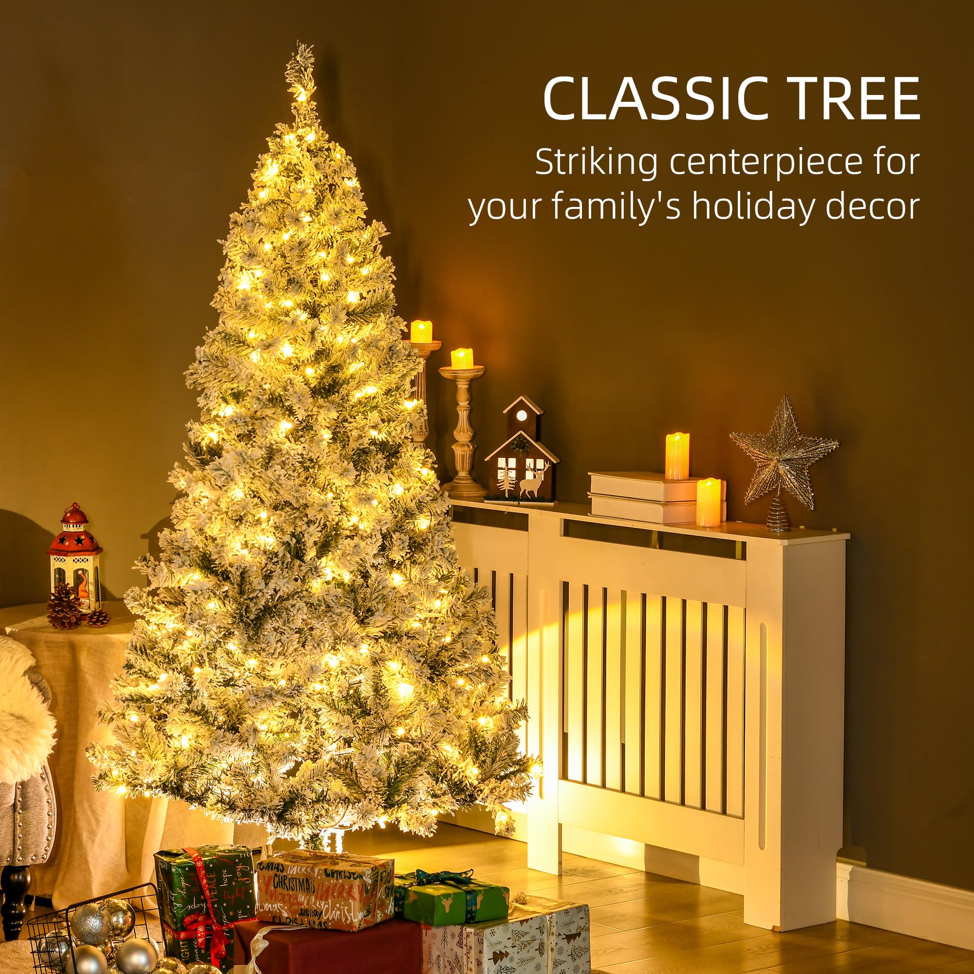 Foto 4 pulgar | Árbol De Navidad Homcom De 6 Pies Con 638 Ramas Cubiertas De Nieve - Venta Internacional.
