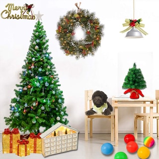Foto 2 | Árbol De Navidad Sunnyglade Premium Artificial De 6 Pies Con Soporte - Venta Internacional.