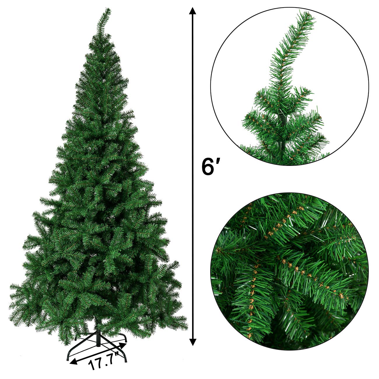 Foto 6 | Árbol De Navidad Sunnyglade Premium Artificial De 6 Pies Con Soporte - Venta Internacional.