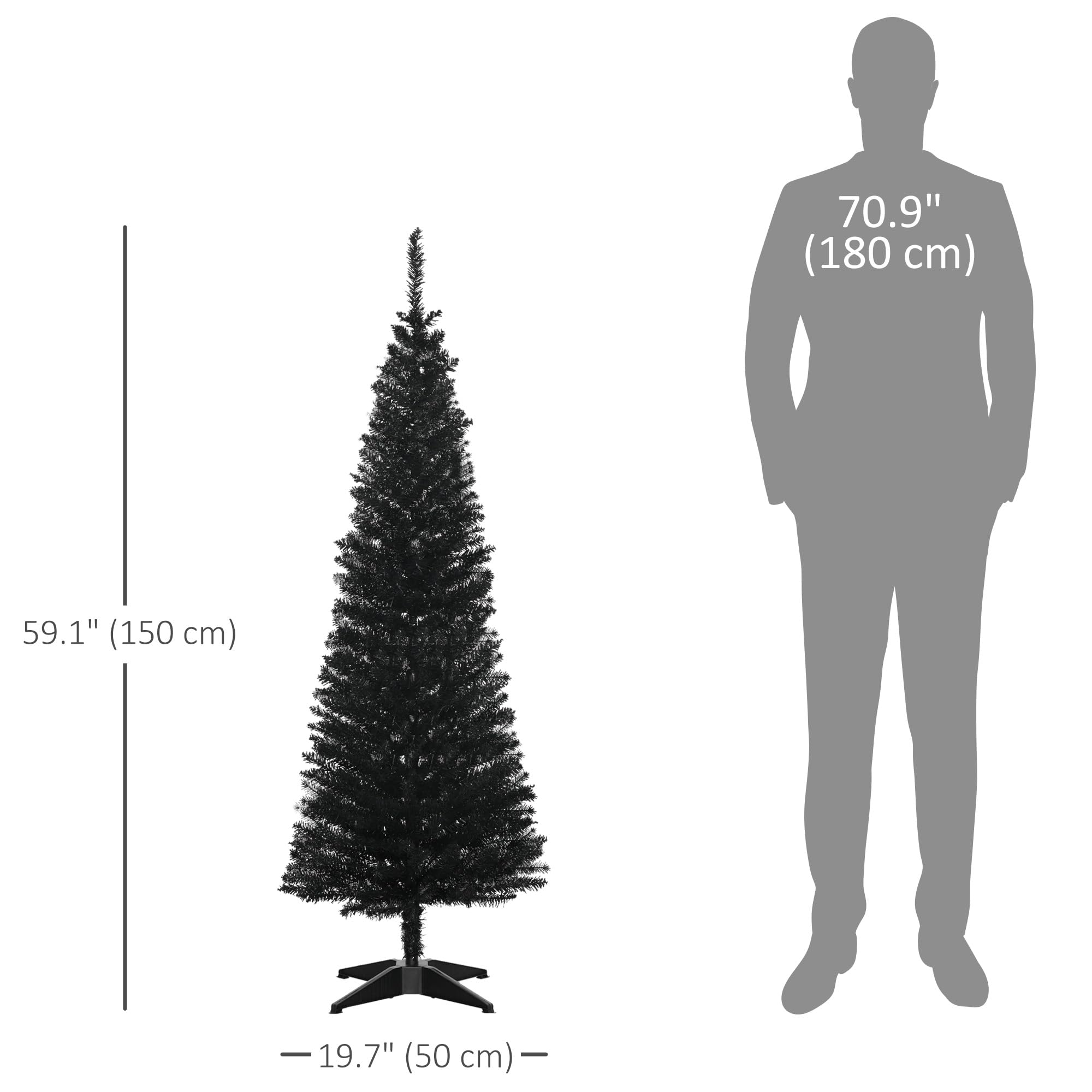 Foto 6 pulgar | Lápiz Homcom Artificial Con Forma De Árbol De Navidad De 5 Pies Con 294 Puntas, Color Negro - Venta Internacional.