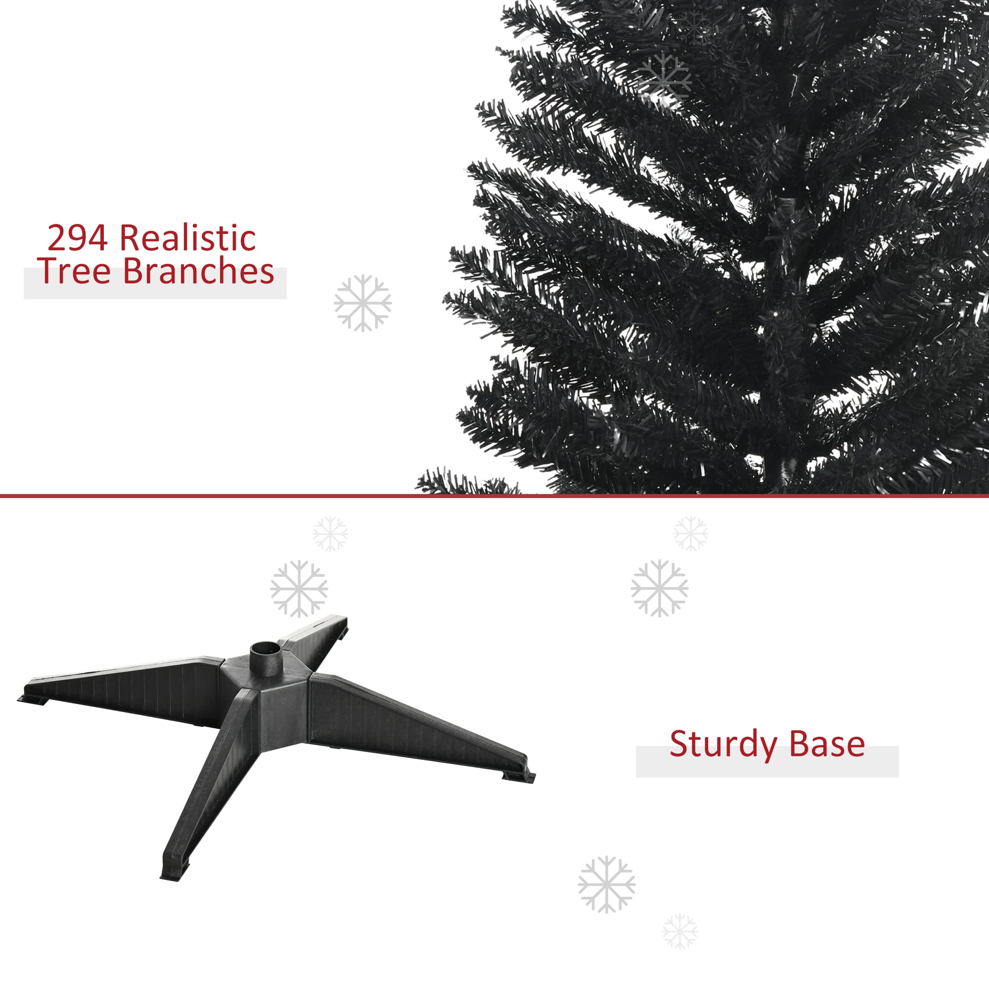 Foto 7 pulgar | Lápiz Homcom Artificial Con Forma De Árbol De Navidad De 5 Pies Con 294 Puntas, Color Negro - Venta Internacional.