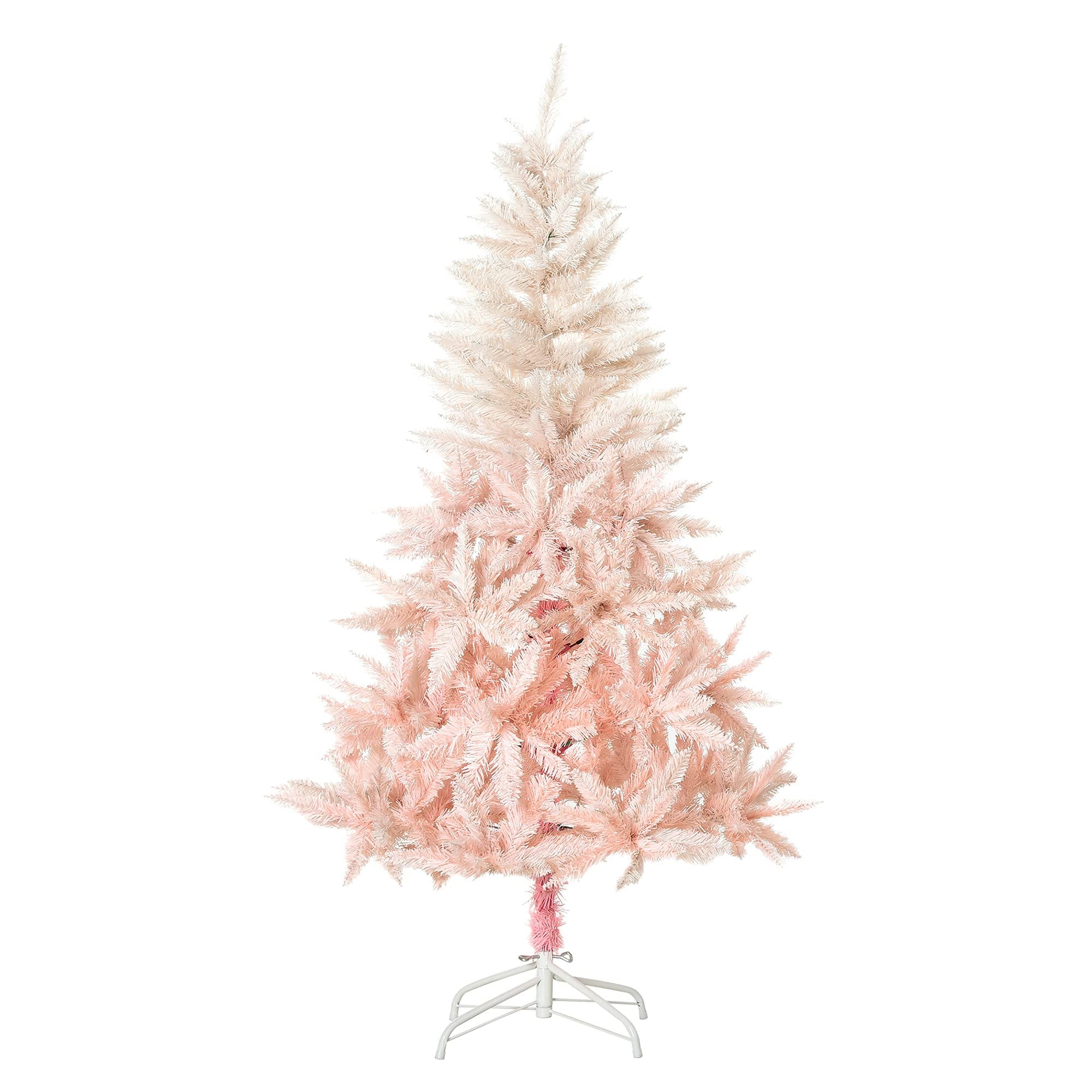 Árbol De Navidad Homcom De 1,5 M, Abeto Artificial, Color Rosa, Sin Iluminación - Venta Internacional.