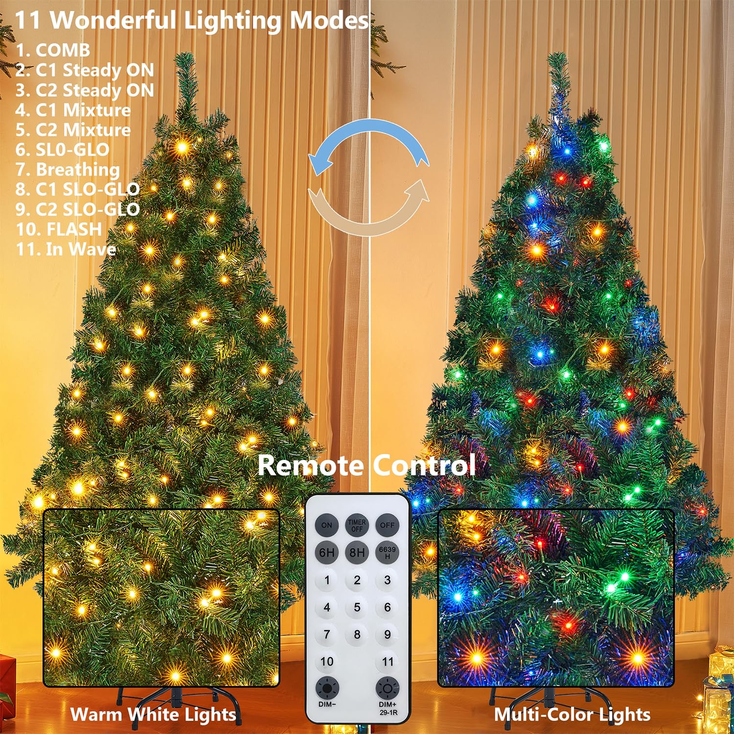 Foto 3 pulgar | Árbol De Navidad Artificial Juegoal De 7.5 Pies Con 450 Luces Led - Venta Internacional.