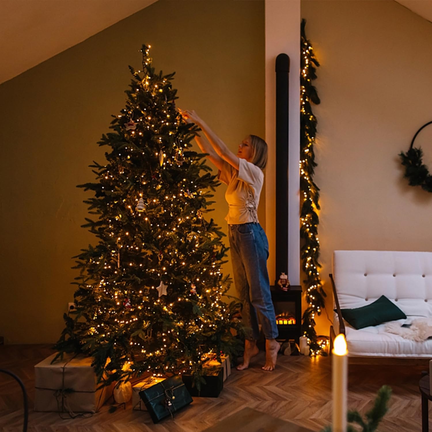 Foto 6 pulgar | Árbol De Navidad Artificial Juegoal De 7.5 Pies Con 450 Luces Led - Venta Internacional.