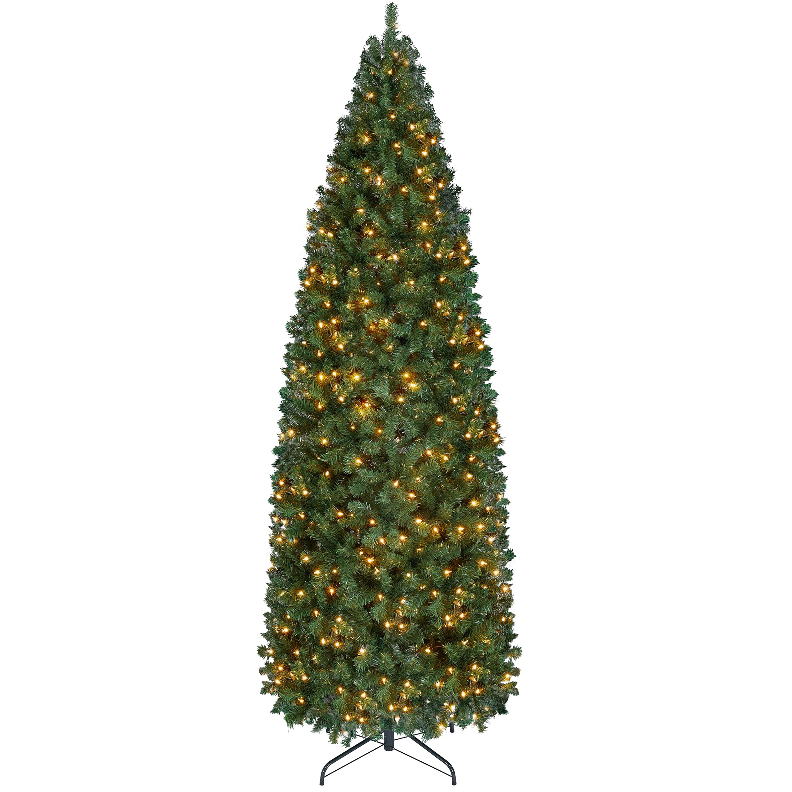 Foto 2 pulgar | Árbol De Navidad Yaheetech De 9 Pies Preiluminado Con 500 Luces Cálidas De Color Verde - Venta Internacional.