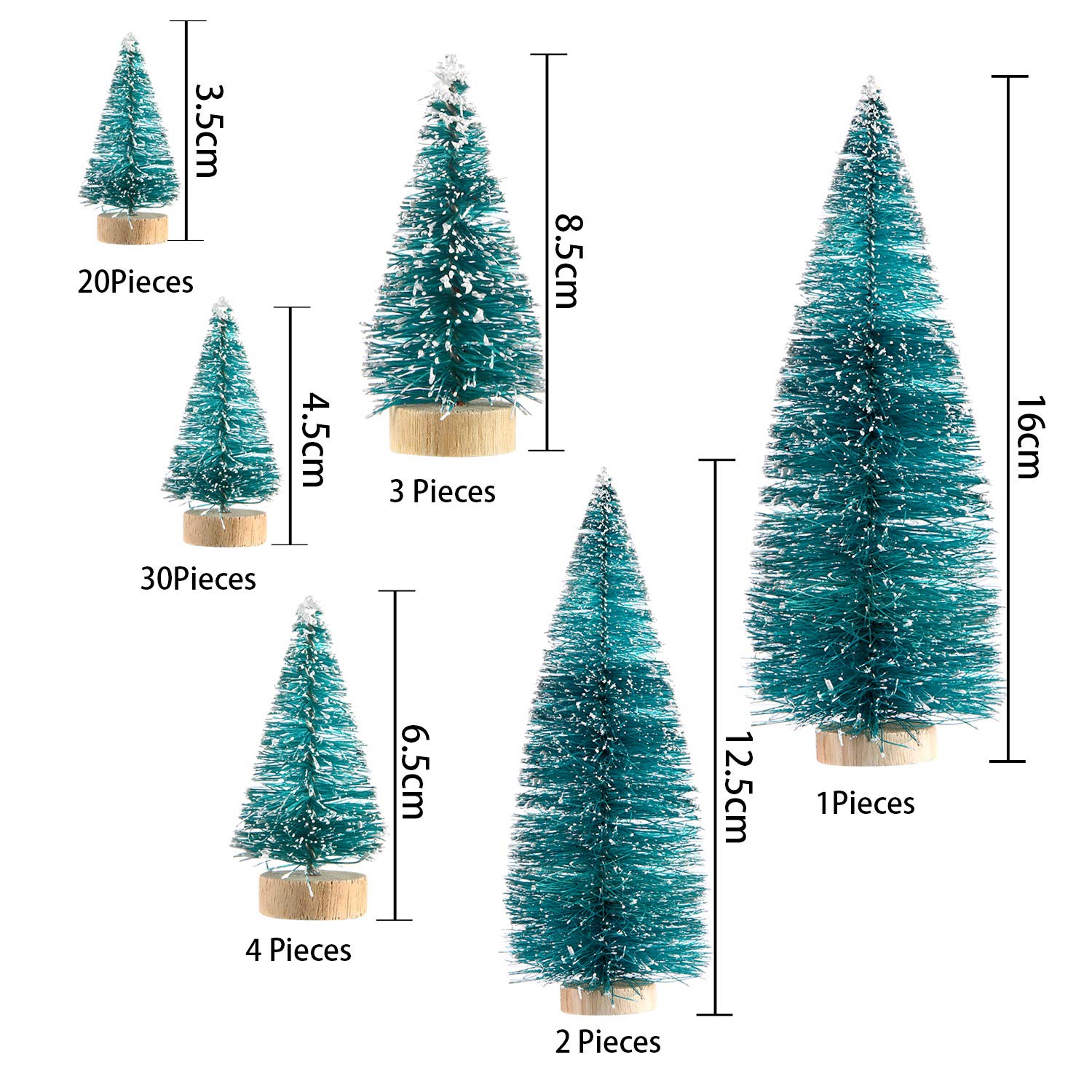 Foto 2 | Minisisal Artificial Satinior Para Árbol De Navidad Con Base, 60 Unidades - Venta Internacional.