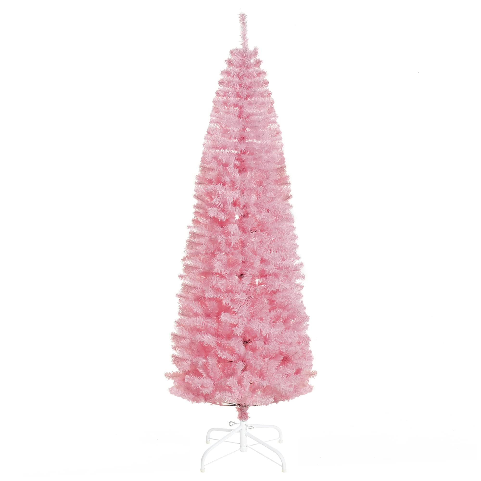 Árbol De Navidad Homcom Slim Douglas Fir De 2,1 M Con 818 Puntas, Color Rosa - Venta Internacional. $2,064