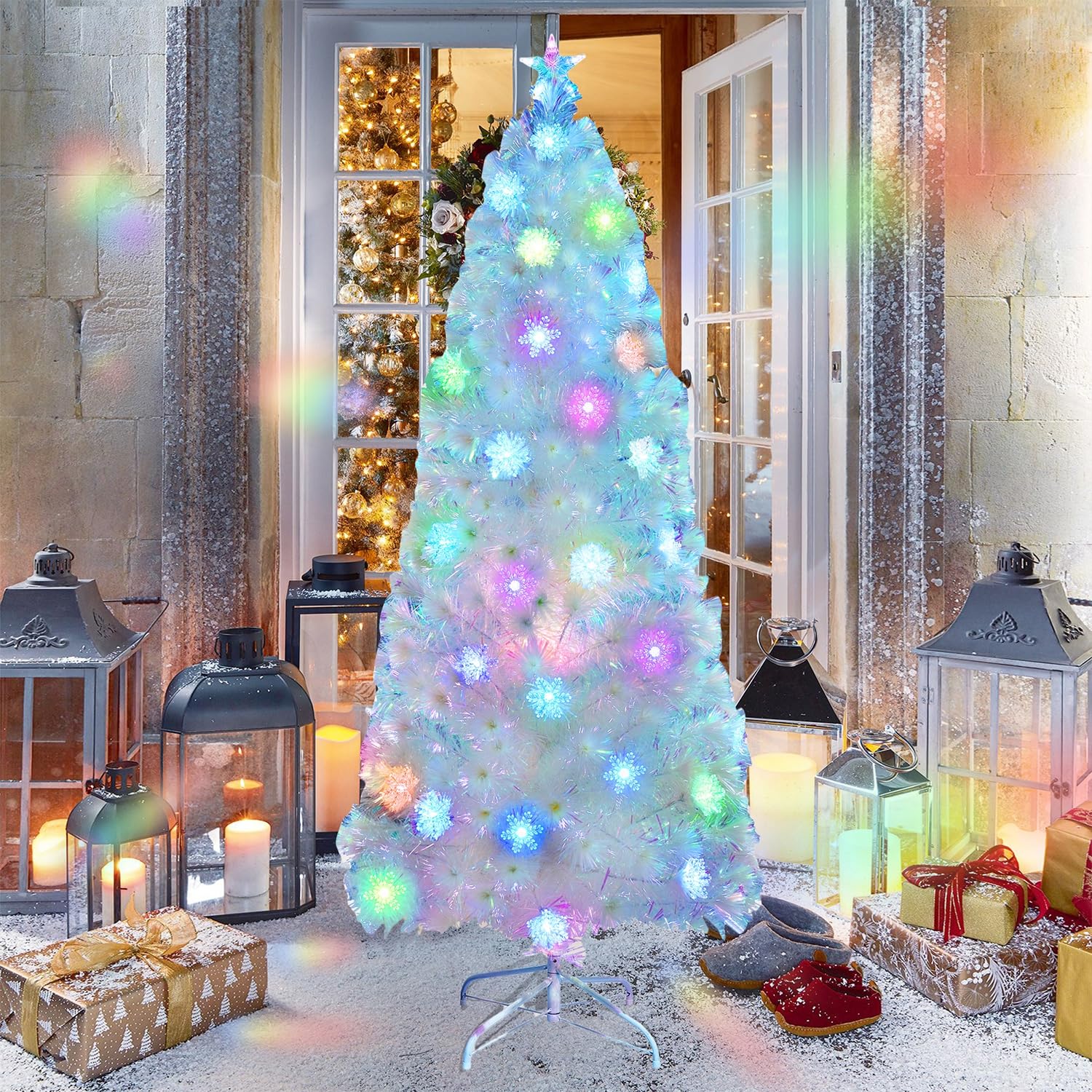 Foto 5 | Árbol De Navidad Artificial Juegoal De 6 Pies Preiluminado Con Luces Led - Venta Internacional.