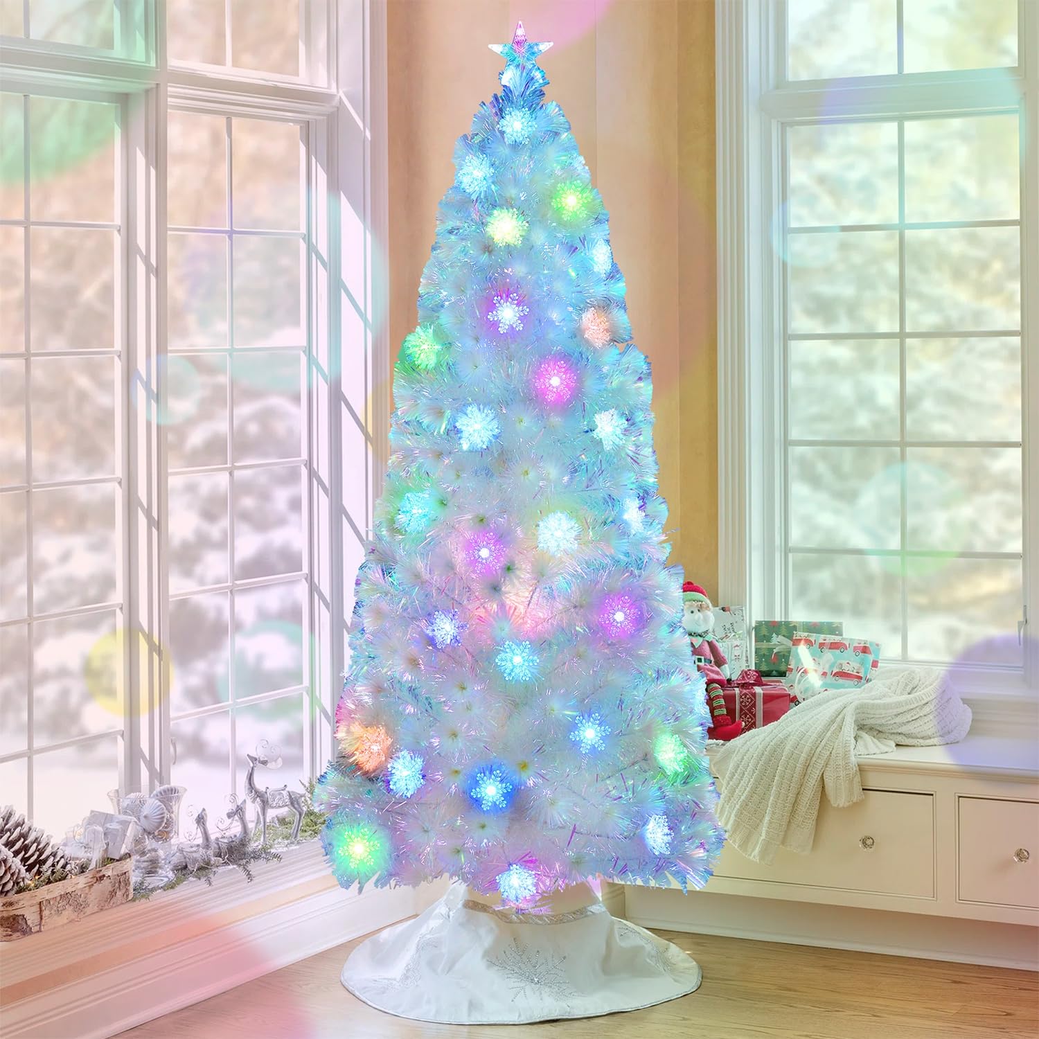 Foto 7 | Árbol De Navidad Artificial Juegoal De 6 Pies Preiluminado Con Luces Led - Venta Internacional.