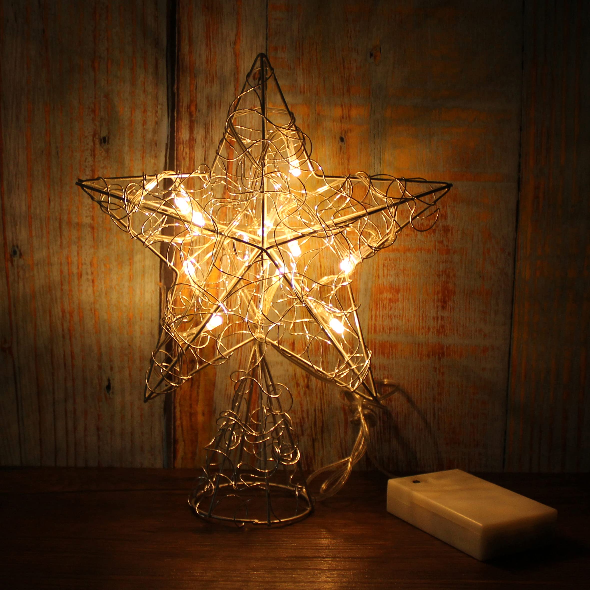 Foto 4 pulgar | Decoración Para Árbol De Navidad Cvhomedeco Silver Wire Star - Venta Internacional.