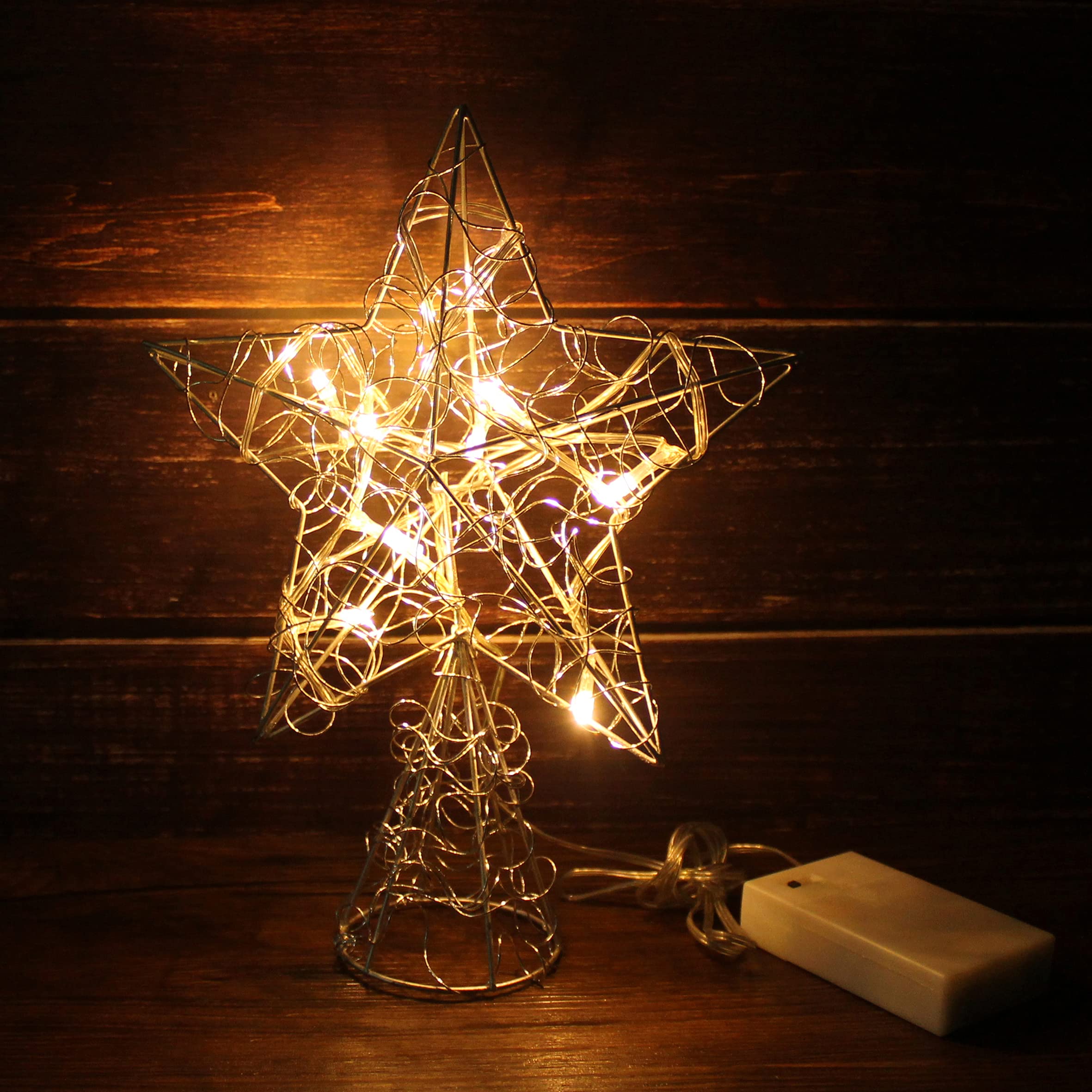 Foto 5 pulgar | Decoración Para Árbol De Navidad Cvhomedeco Silver Wire Star - Venta Internacional.