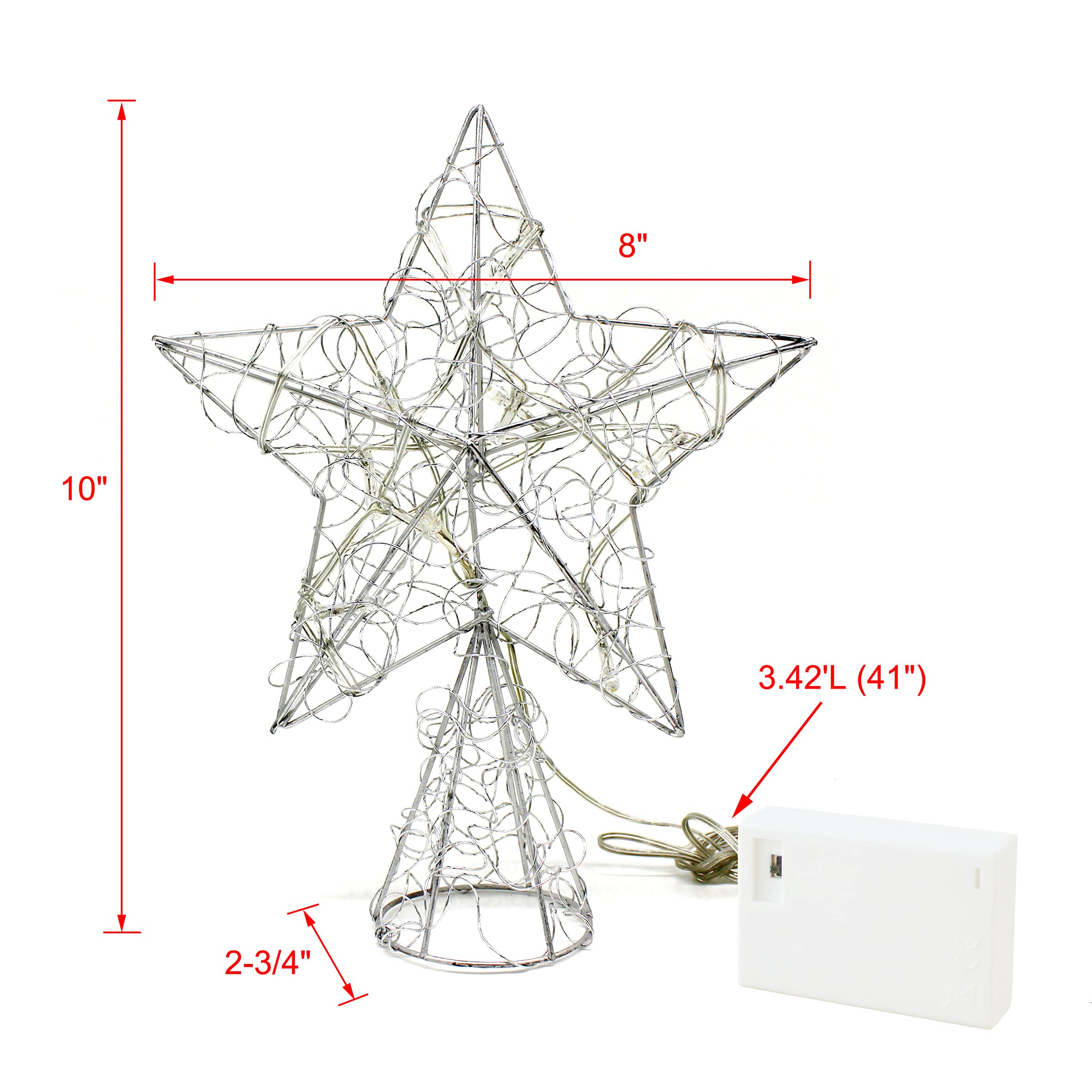Foto 7 pulgar | Decoración Para Árbol De Navidad Cvhomedeco Silver Wire Star - Venta Internacional.