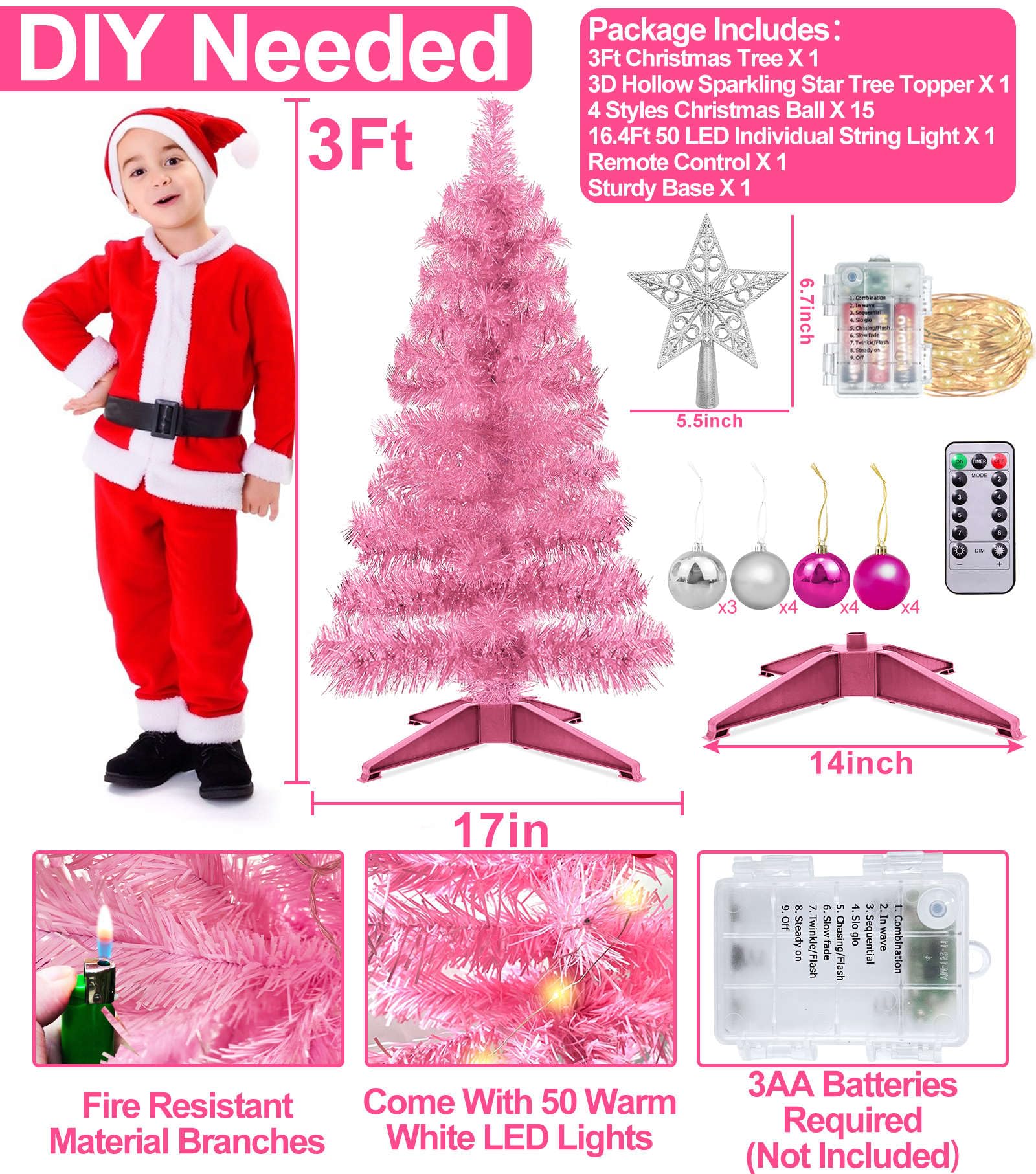 Foto 3 pulgar | Mando A Distancia Turnmeon Para Árbol De Navidad De 3 Pies Con 50 Luces - Venta Internacional.