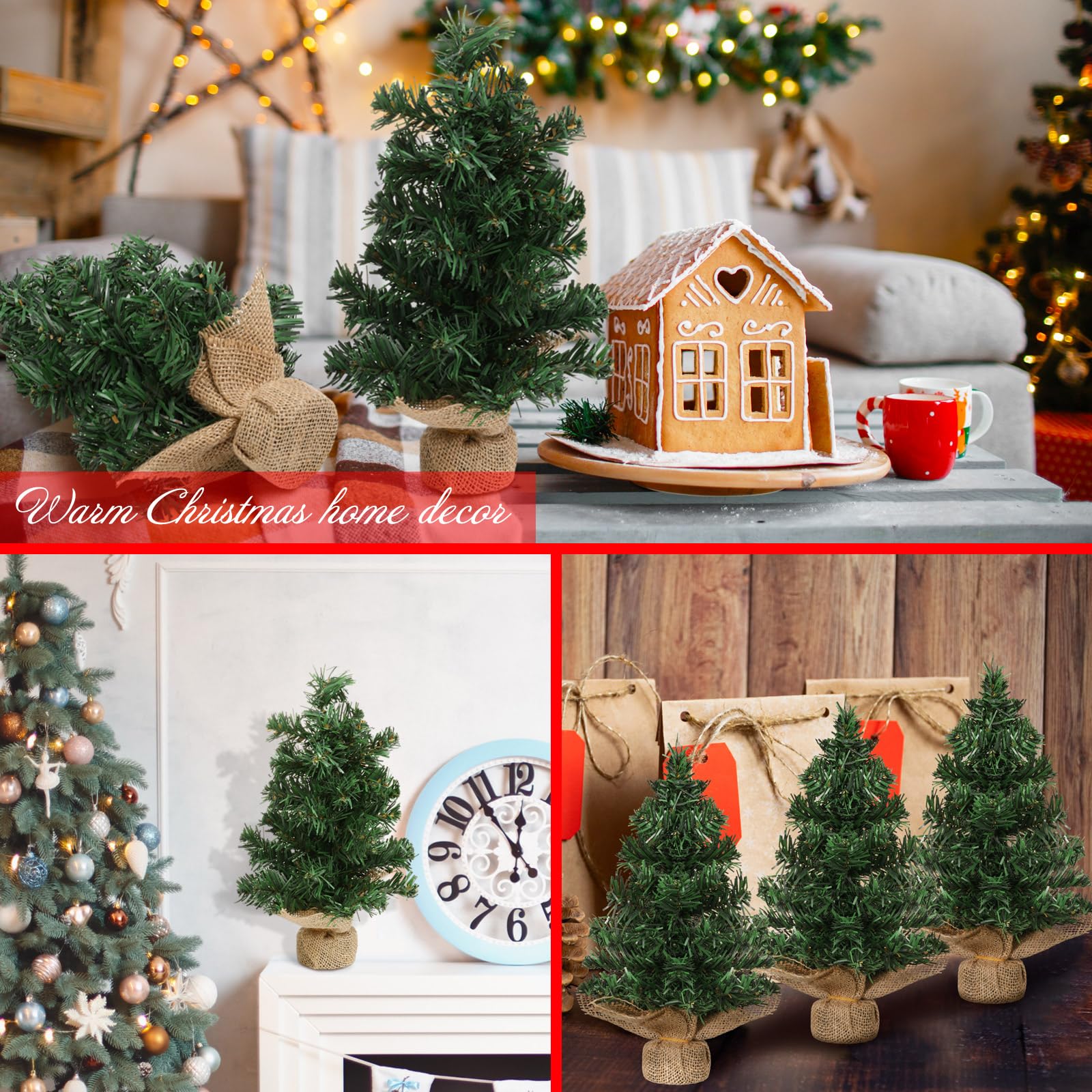 Foto 6 | Minicarrador Artificial De Mesa Para Árbol De Navidad De 15 Cm Con Base - Venta Internacional.