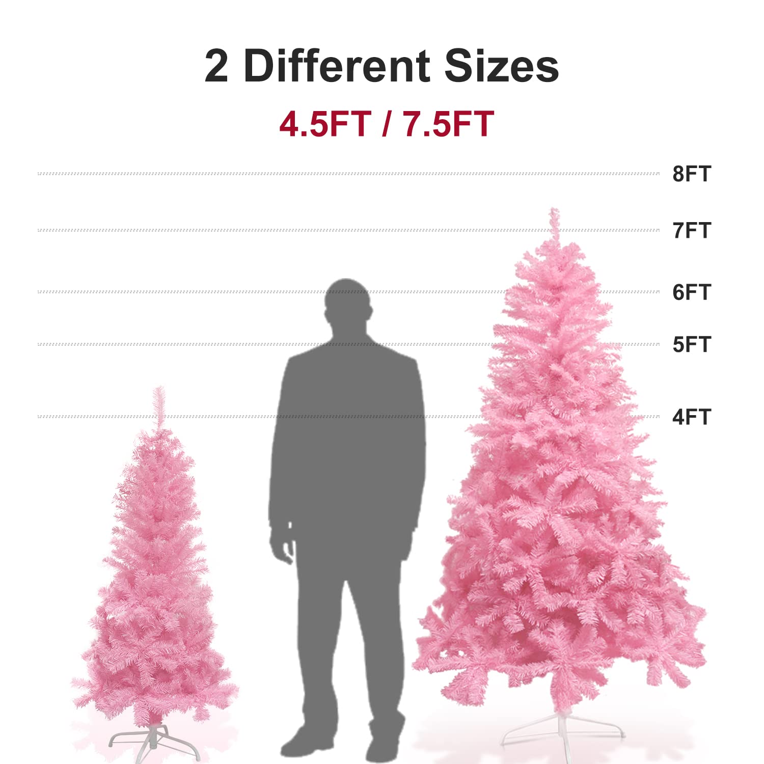 Foto 4 | Árbol De Navidad Gamexcel De 2,3 M, Color Rosa Con Luces Usb, 1000 Puntas - Venta Internacional.