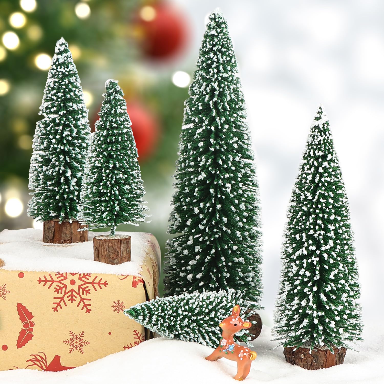 Foto 4 pulgar | Cepillo Para Botellas Christmas Trees Aerowo Flocado Con Base De Madera, 5 Unidades - Venta Internacional.