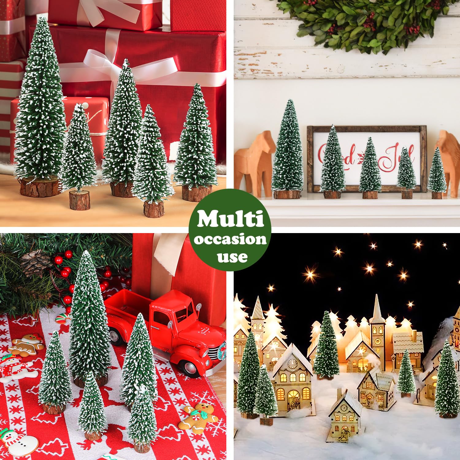 Foto 7 pulgar | Cepillo Para Botellas Christmas Trees Aerowo Flocado Con Base De Madera, 5 Unidades - Venta Internacional.