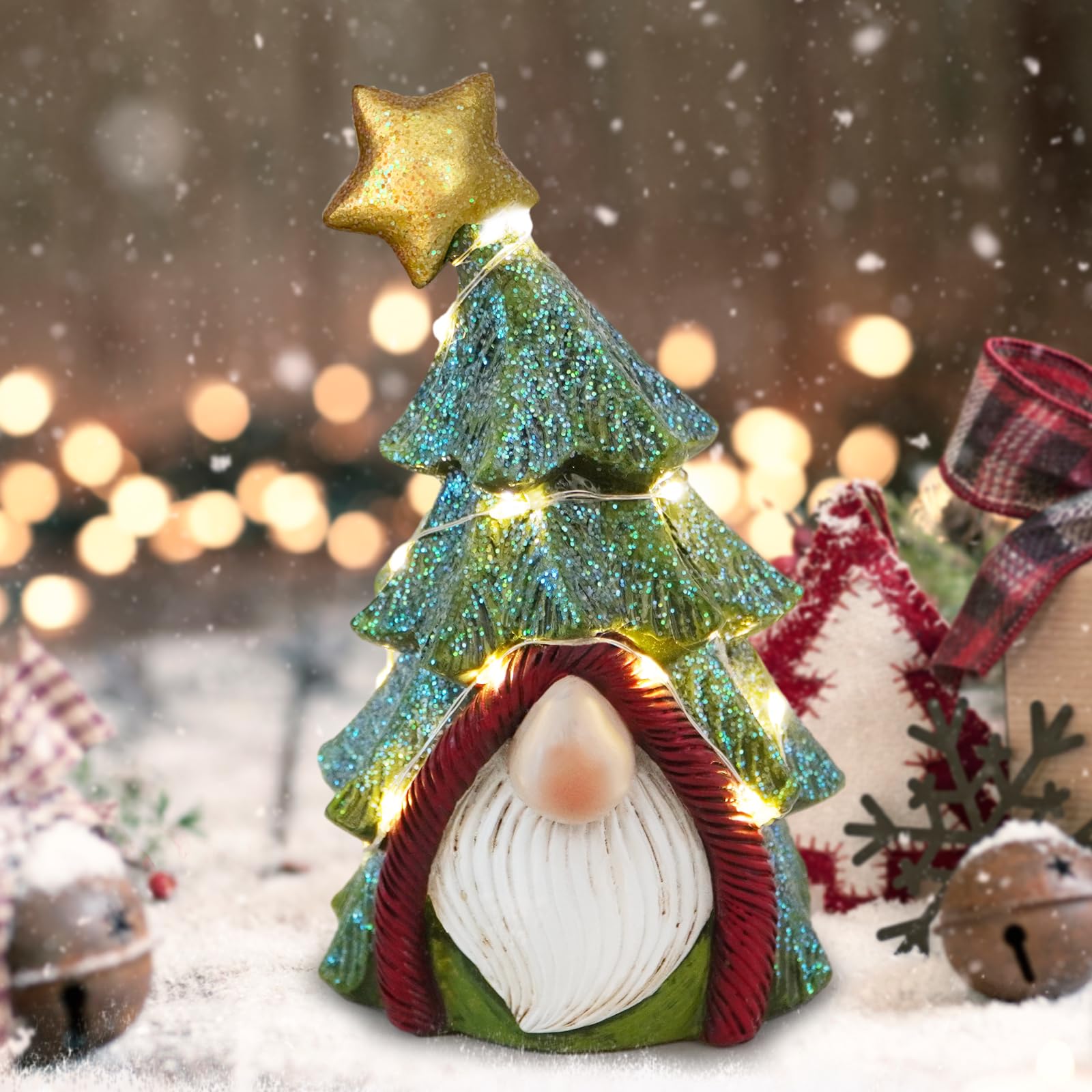 Foto 4 pulgar | Árbol De Navidad Con Diseño De Gnomos, Diseño De Gnomo Sueco Hodao, De Resina - Venta Internacional.