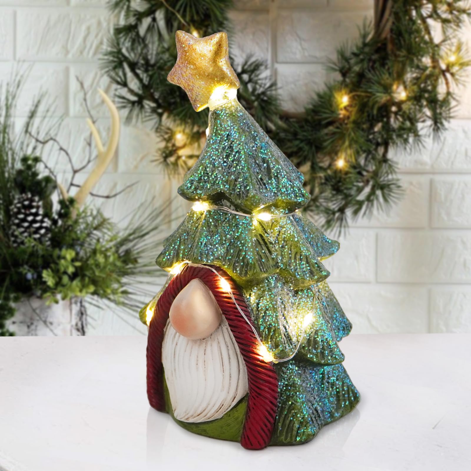 Foto 6 pulgar | Árbol De Navidad Con Diseño De Gnomos, Diseño De Gnomo Sueco Hodao, De Resina - Venta Internacional.