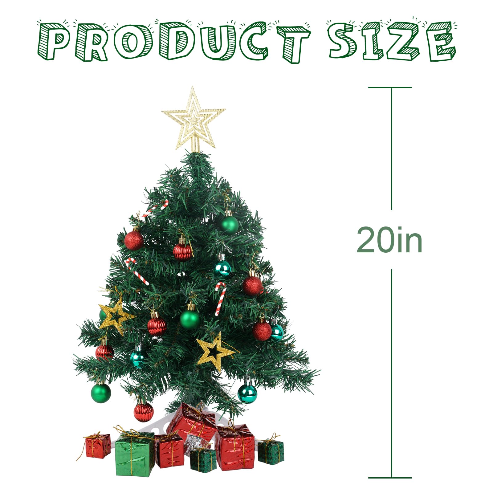 Foto 3 pulgar | Árbol De Navidad Xmasexp Mini Dorado Verde Con Luz De 50 Cm - Venta Internacional.