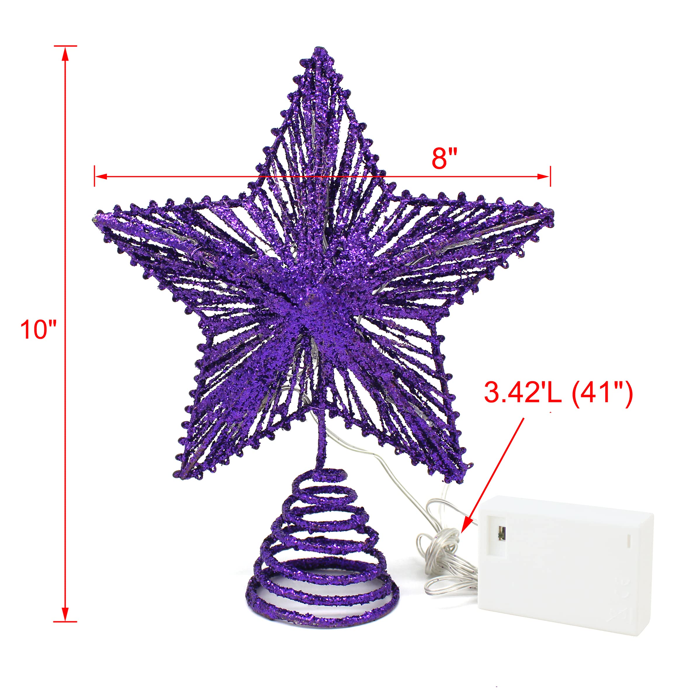 Foto 7 pulgar | Árbol De Navidad Top Star Cvhomedeco Purple Glittered 3d - Venta Internacional.