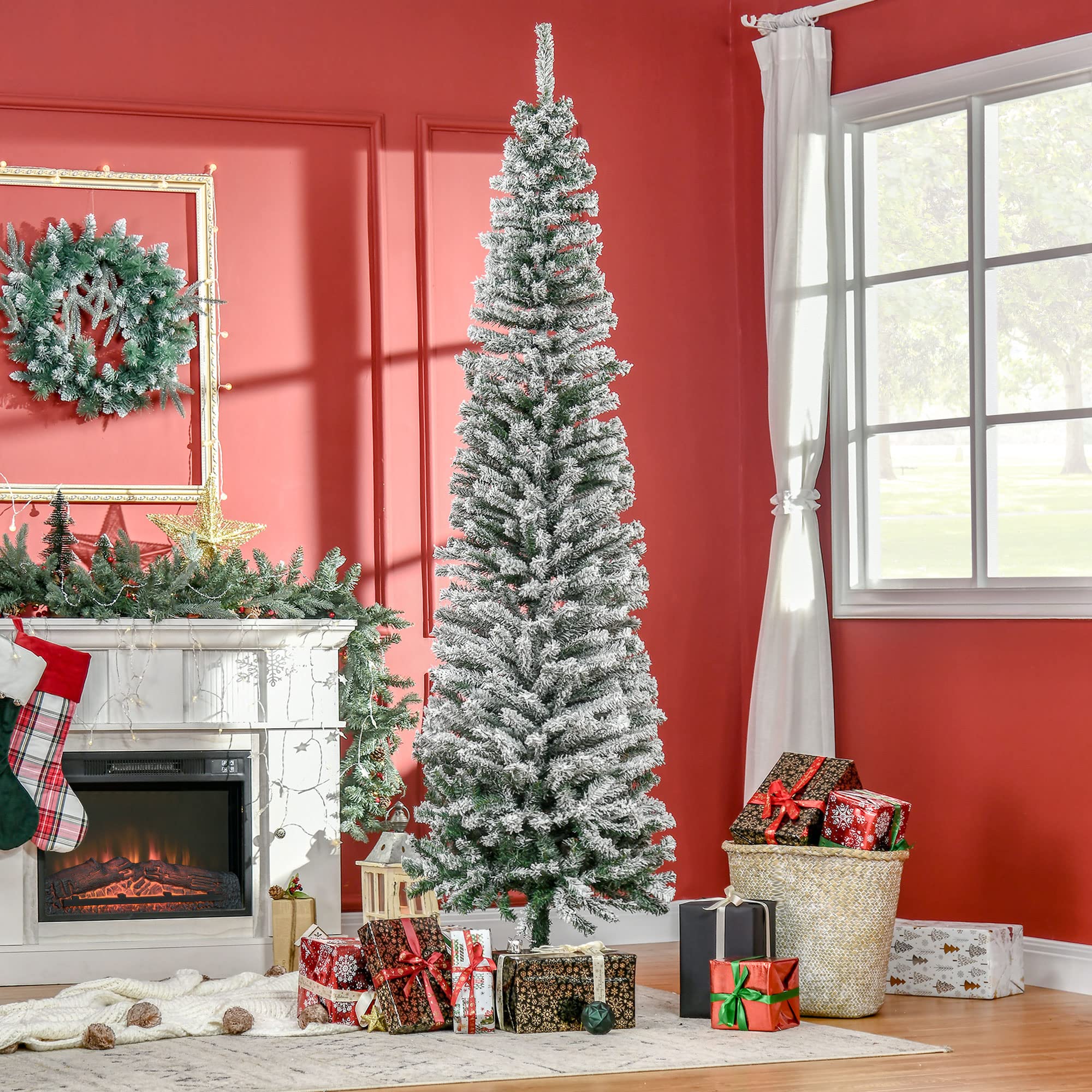 Foto 3 pulgar | Árbol De Navidad Homcom, Flocado En Nieve, 2,3 M, Con 738 Puntas, Color Verde - Venta Internacional.
