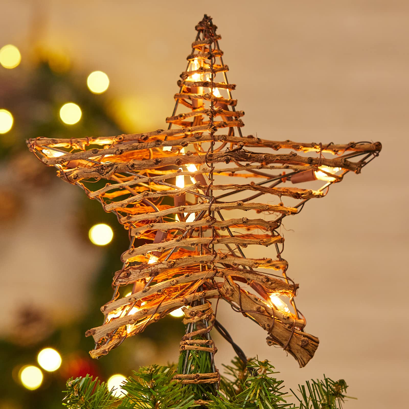 Foto 2 pulgar | Decoración De Ratán Brightown 3d Con Forma De Estrella De Navidad Con Luces - Venta Internacional.