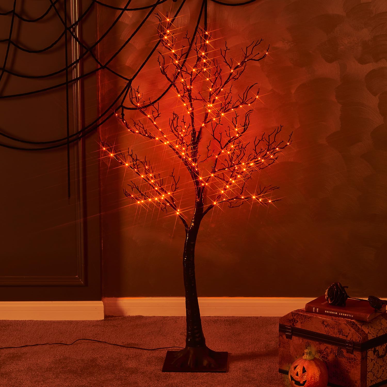 Foto 2 pulgar | Halloween Tree Fudios Iluminado En Negro Con 150 Led Naranjas De 4 Pies - Venta Internacional.