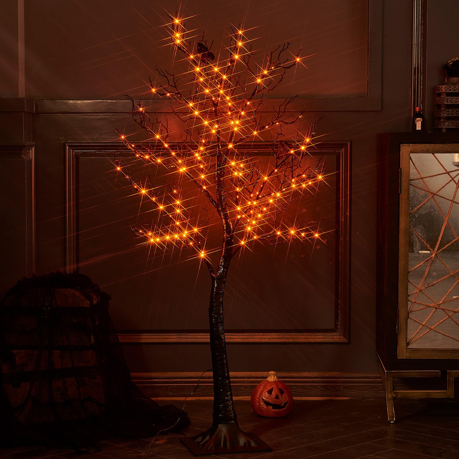 Foto 3 pulgar | Halloween Tree Fudios Iluminado En Negro Con 150 Led Naranjas De 4 Pies - Venta Internacional.