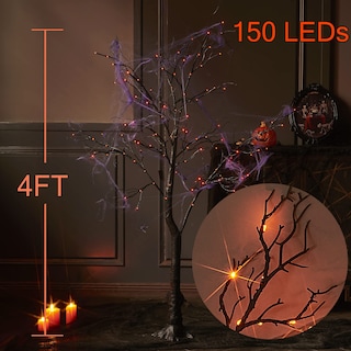 Foto 4 | Halloween Tree Fudios Iluminado En Negro Con 150 Led Naranjas De 4 Pies - Venta Internacional.