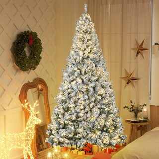 Foto 2 | Árbol De Navidad Homcom De 9 Pies Con Ramas Cubiertas De Nieve De 1868 Y 600 Led - Venta Internacional.