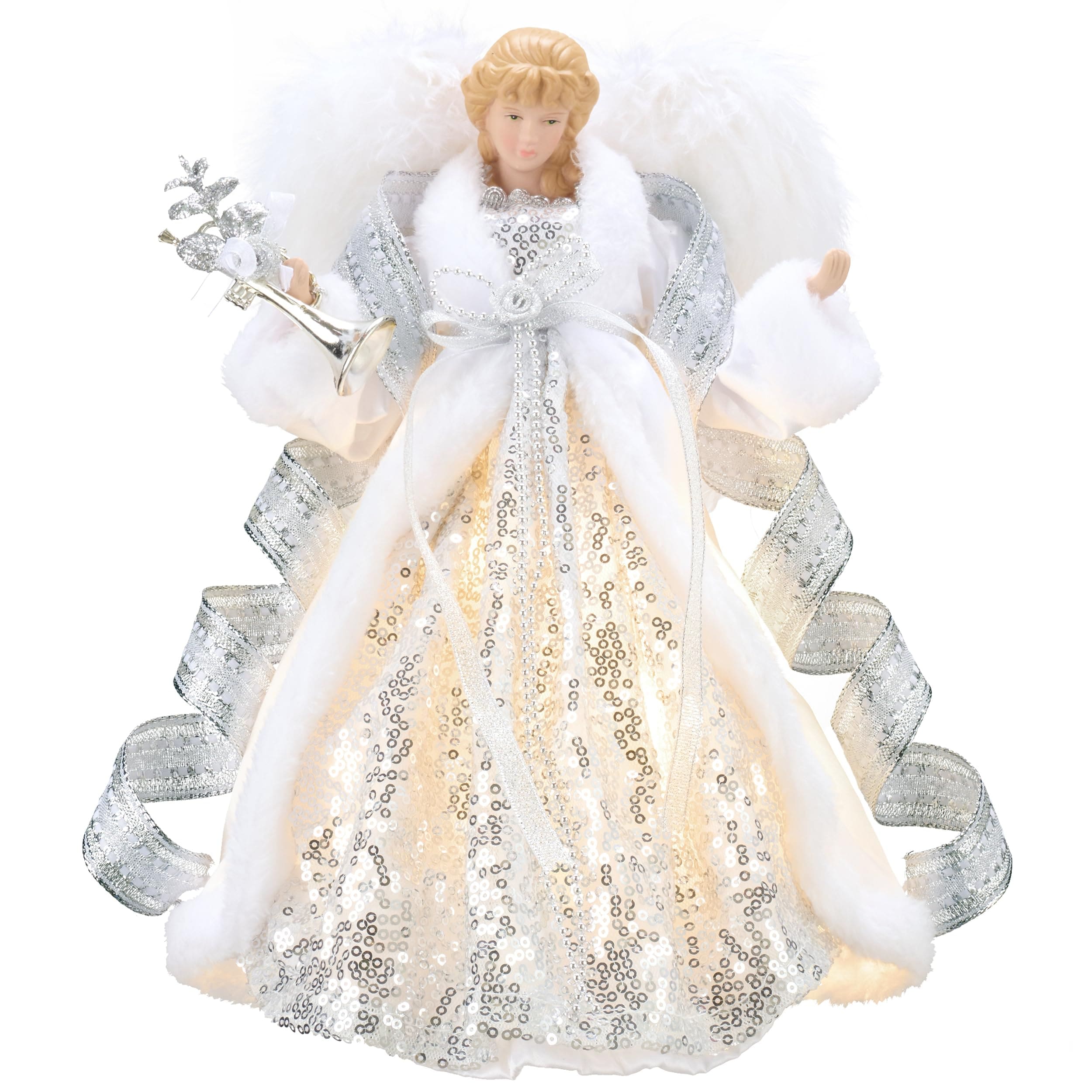 Decoración Para Árbol De Ángel De Navidad Valery Madelyn, 30 Cm, Con Luz Led - Venta Internacional. $945